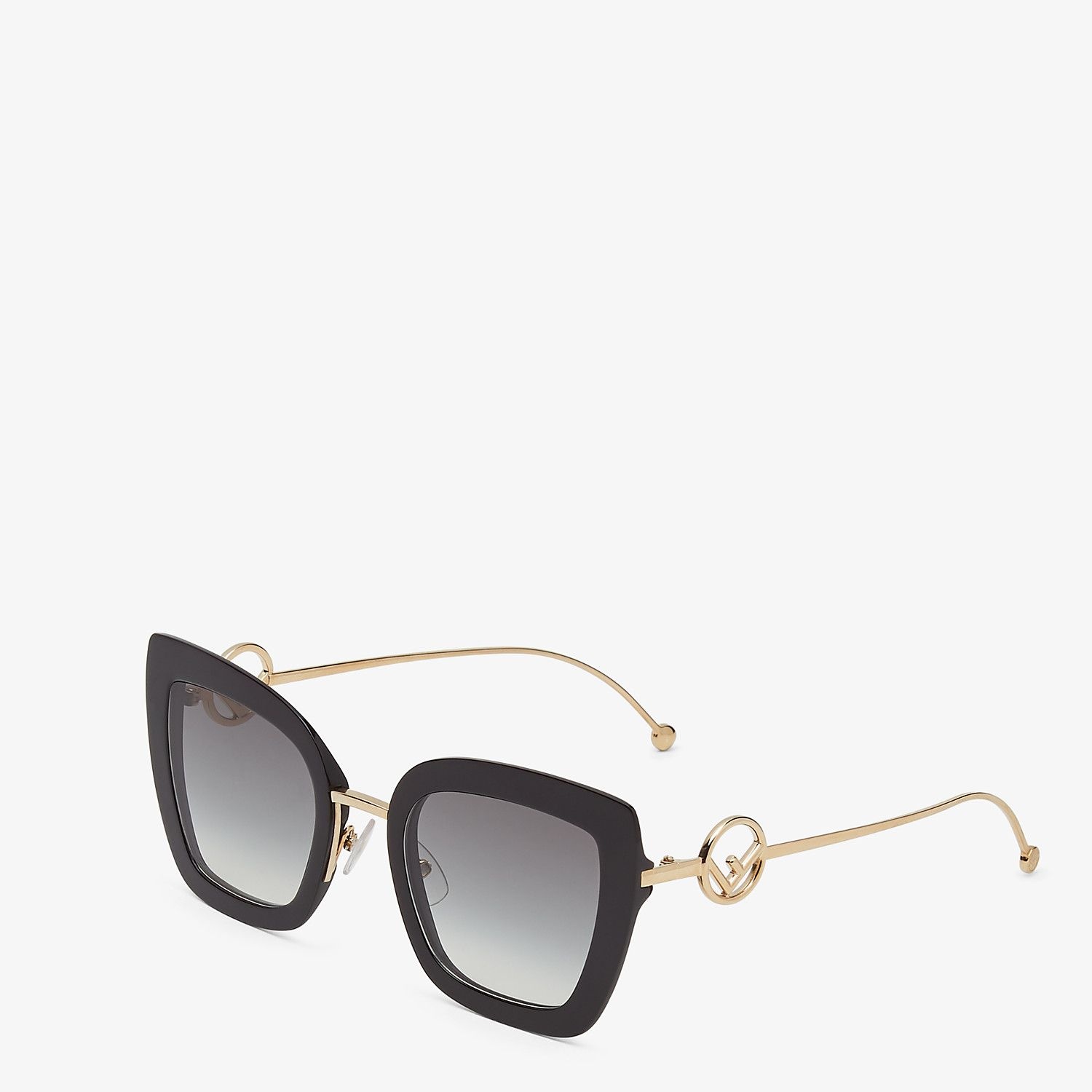 Black acetate and metal sunglasses - 2