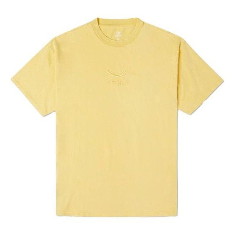 Men's Converse Embroidered Sports Round Neck Short Sleeve Yellow 10020930-A06 - 1