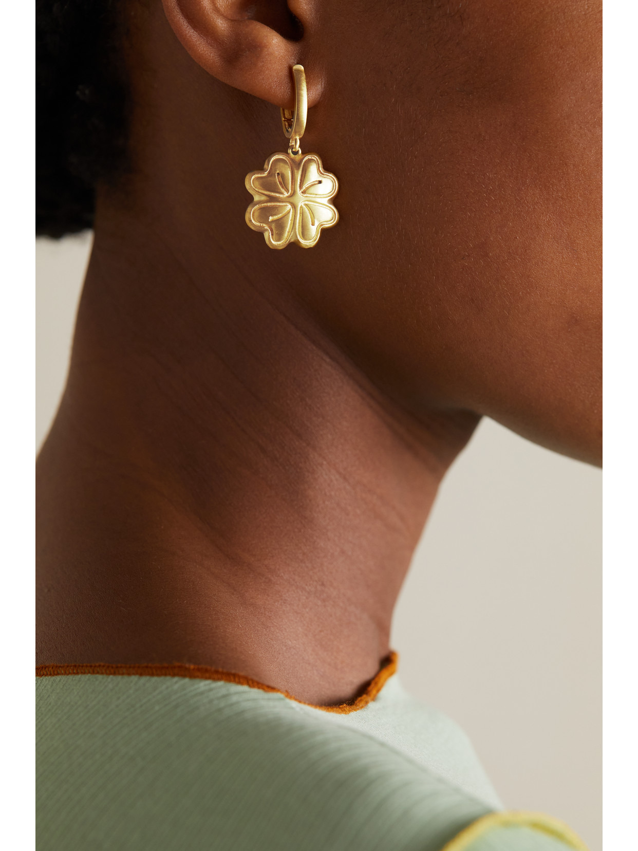 Four Leaf Clover 14-karat Gold Earrings - 2