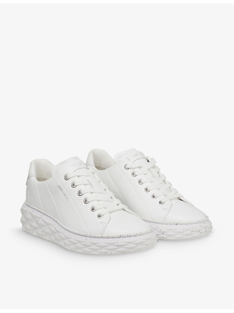 JIMMY CHOO Diamond Light Maxi branded leather low-top trainers outlook