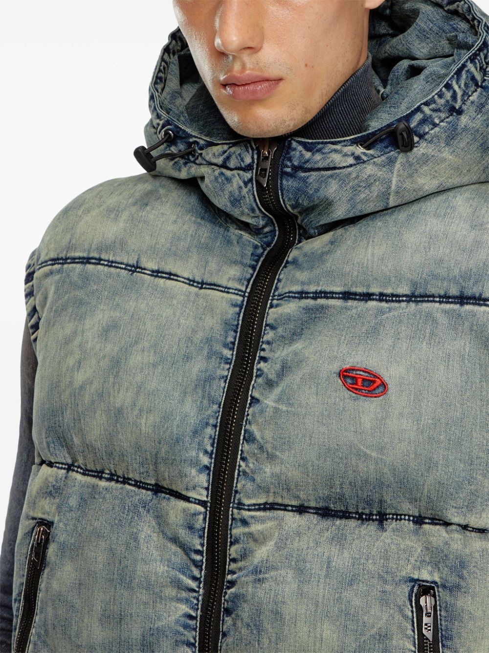 padded denim gillet - 5