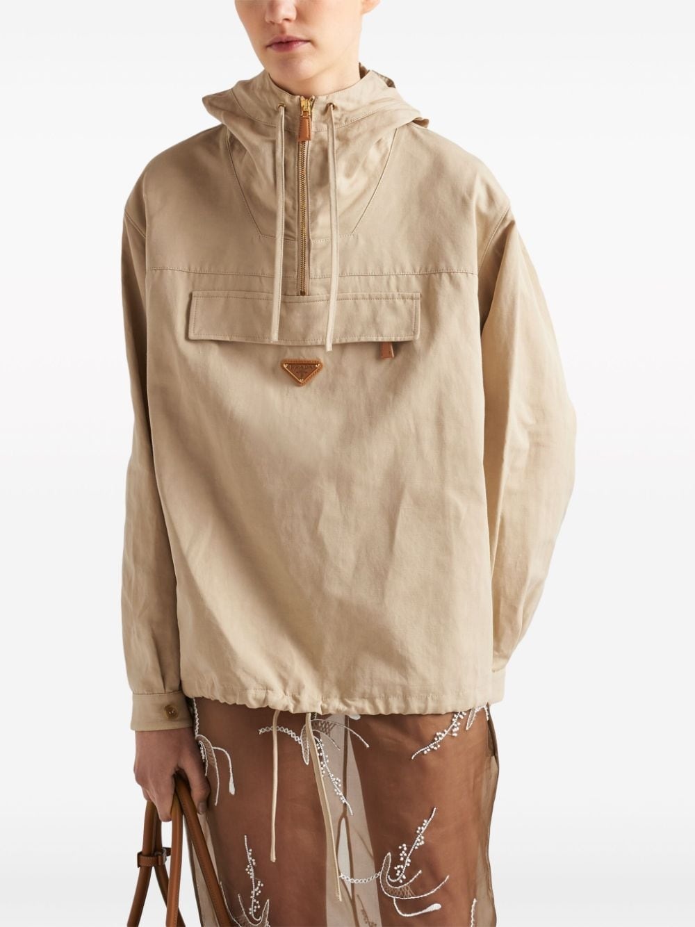 enamel triangle-logo hoodie - 5