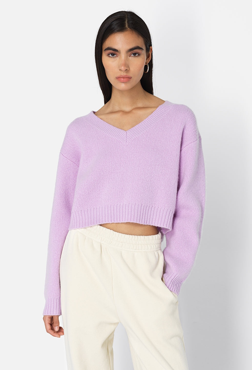 FOGGY WOOL V NECK SWEATER - 1