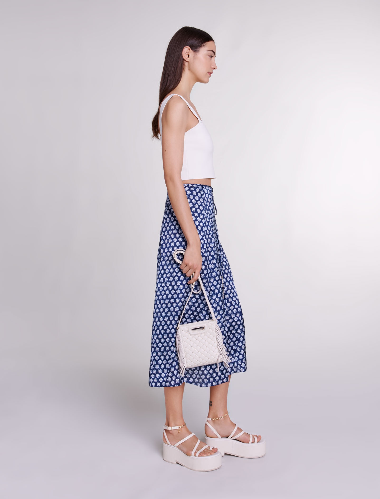 Studded M quilted leather mini bag - 7