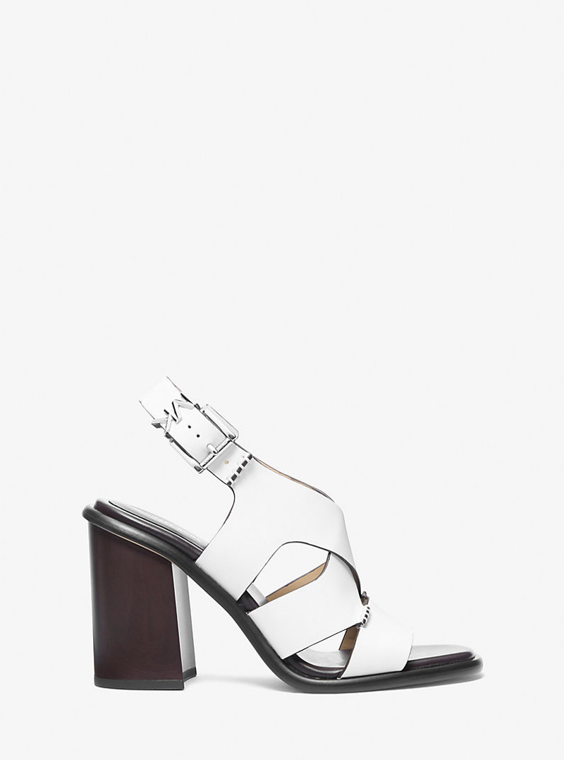 MICHAEL KORS Raven Leather Block Heel Sandal outlook