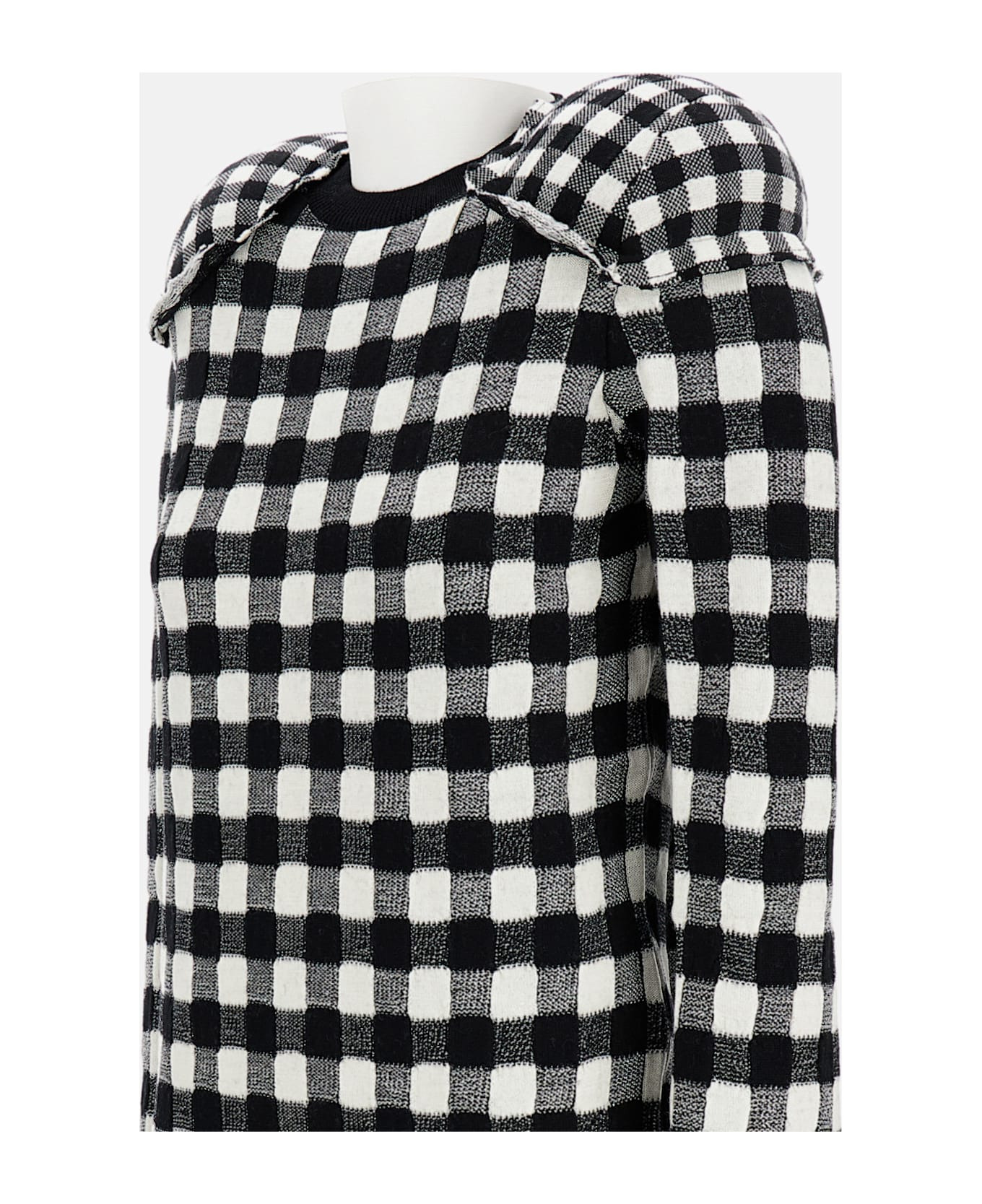 Wool Sweater With Padded Shoulders - 3