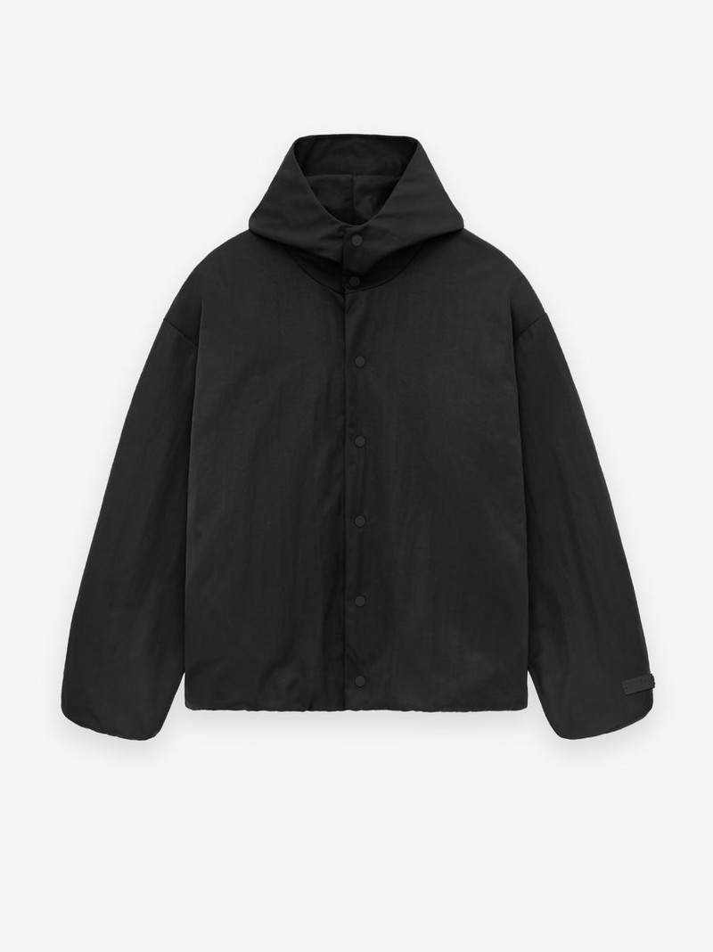 Textured Nylon Hooded Coaches Jacket - 1