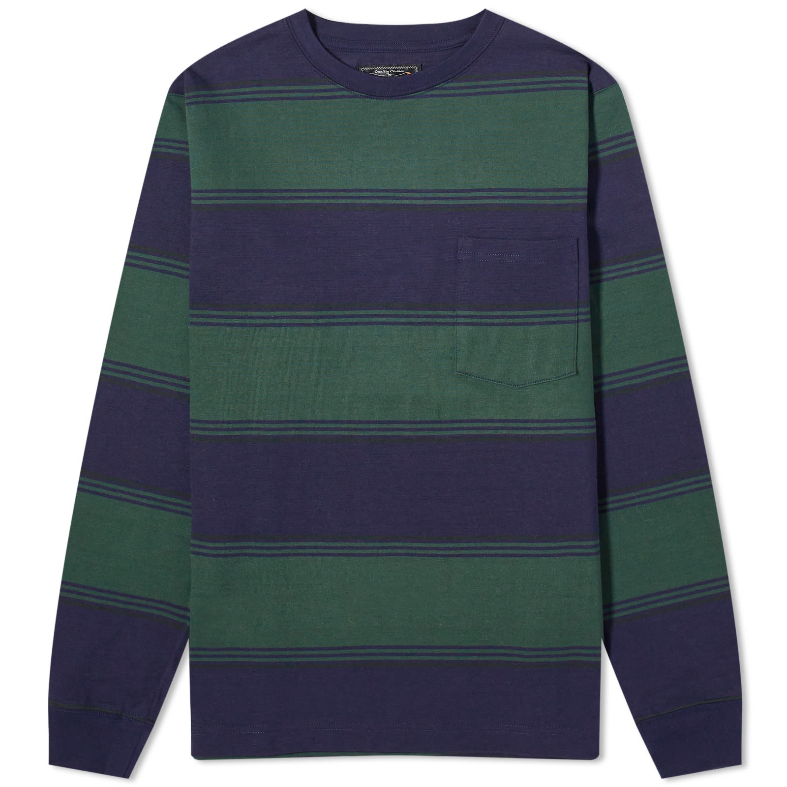 Beams Plus Long Sleeve Stripe Pocket T-Shirt - 1