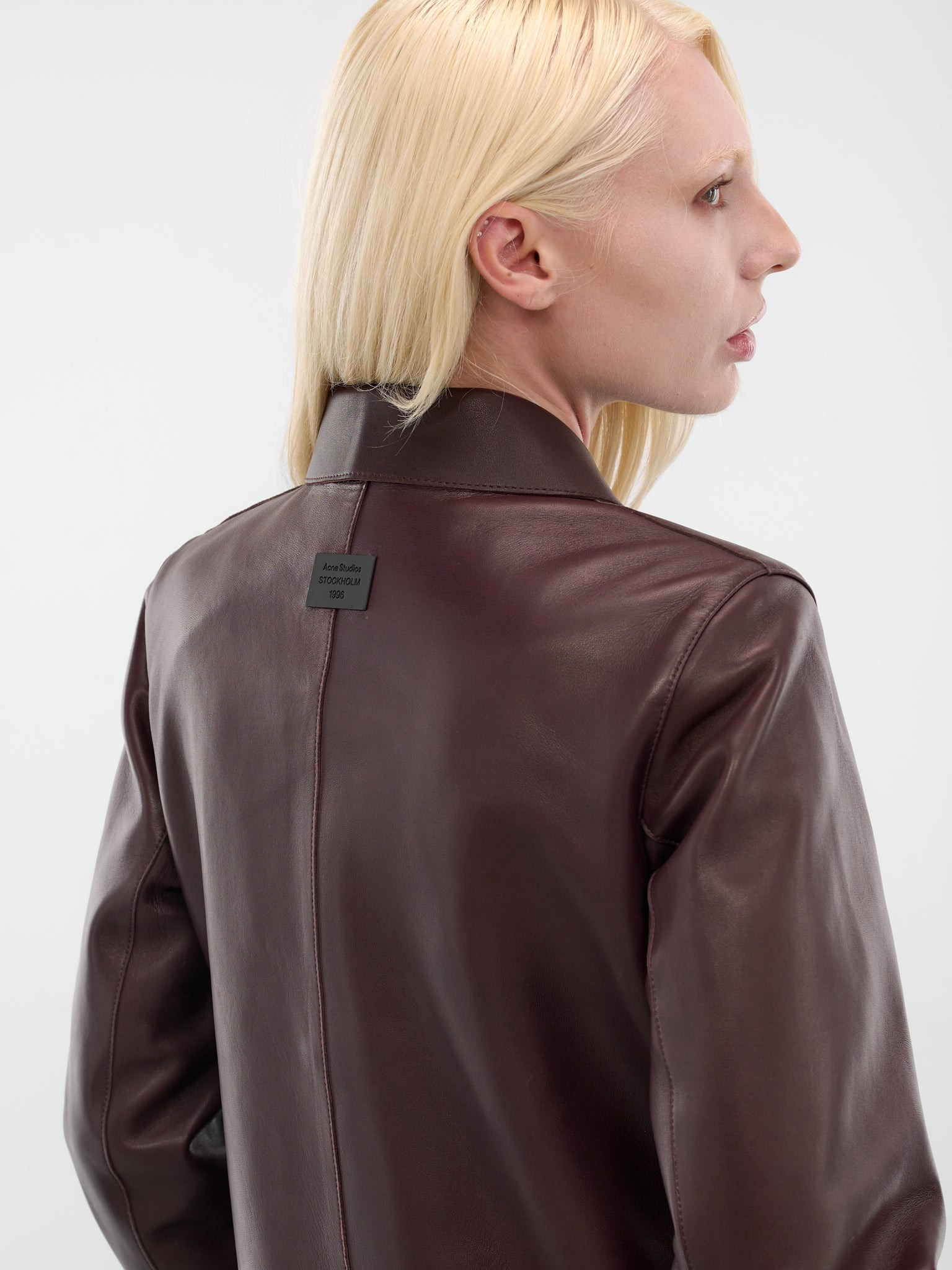 Brown Leather Long Coat - 4