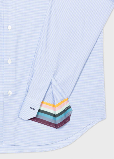 Paul Smith Tailored-Fit Light Blue 'Gingham' Easy Care Shirt outlook