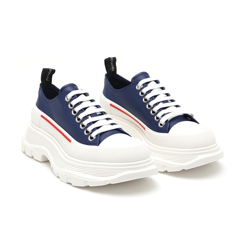 (WMNS) Alexander McQueen Tread Slick Sneakers 'Navy White Red' 702042WHZ624687 - 3