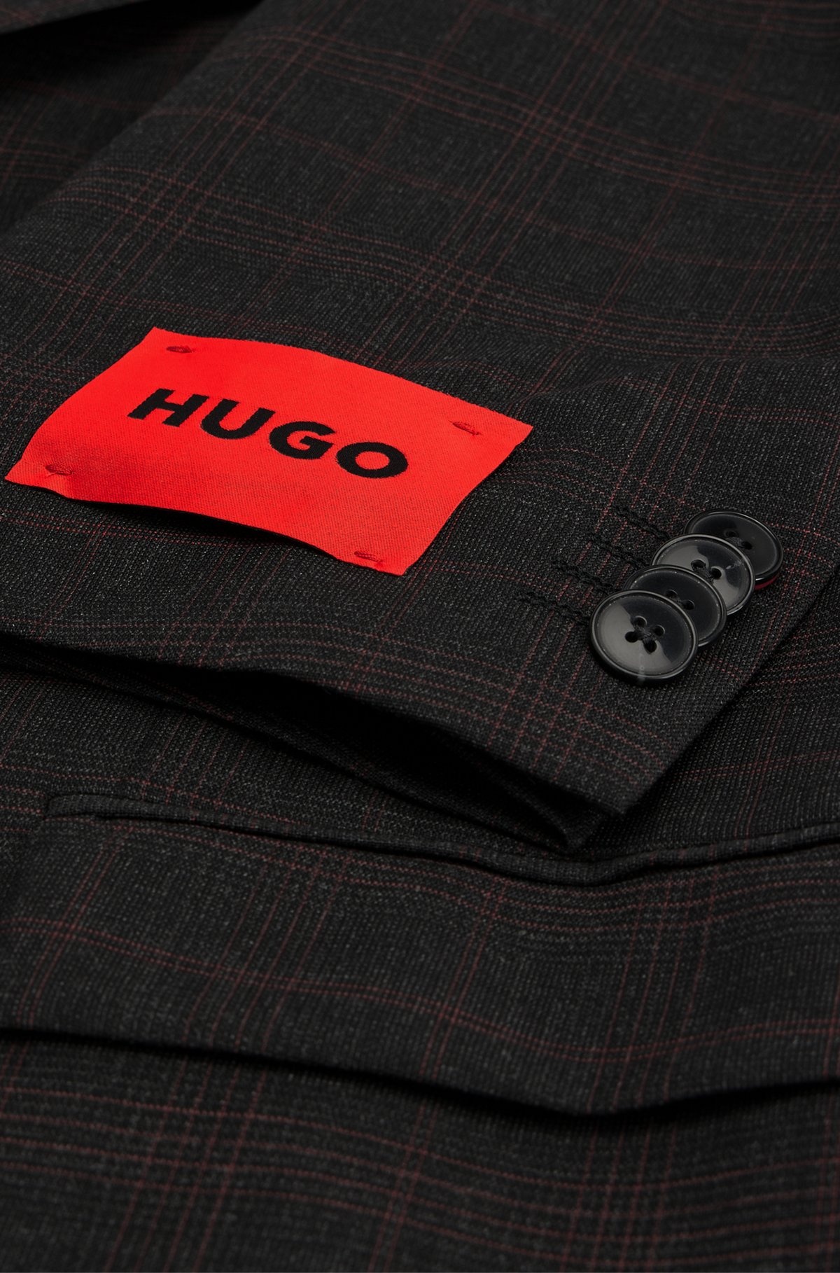 SLIM-FIT THREE-PIECE SUIT IN A CHECKED WOOL BLEND - 10