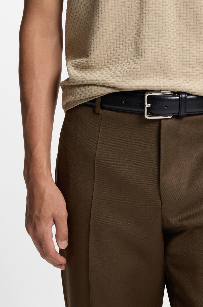 BOSS ITALIAN-LEATHER HOLDALL WITH CONTRAST STITCHING outlook