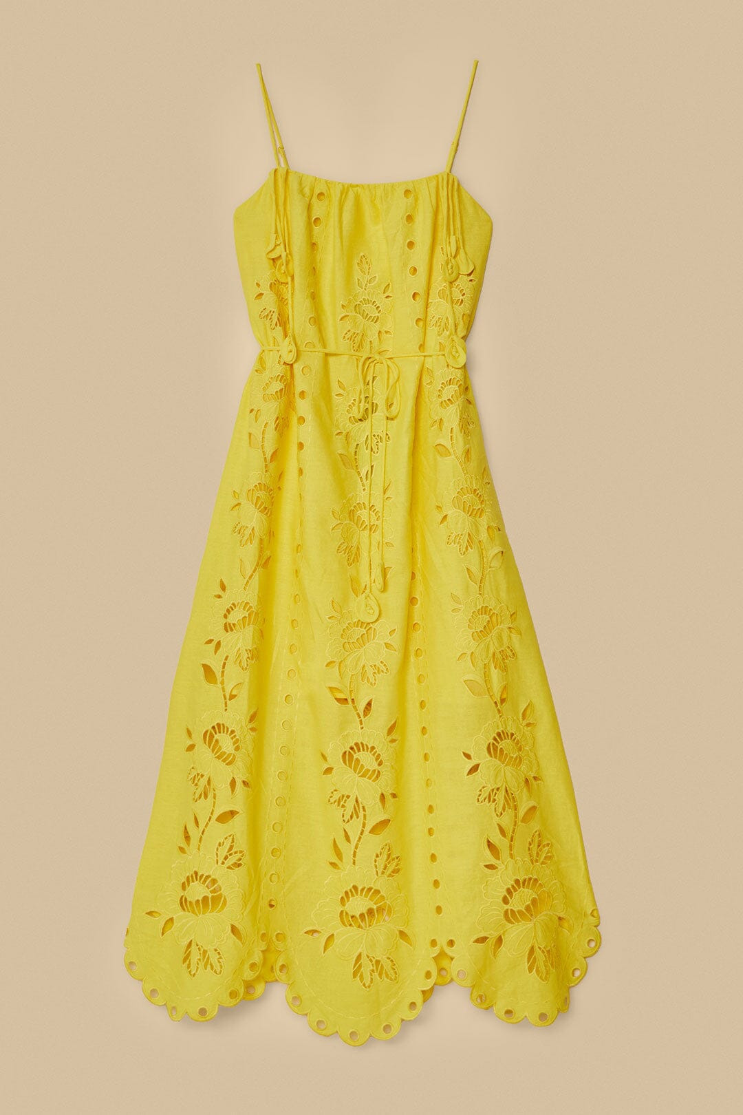 Yellow Richelieu Sleeveless Lenzing™ Ecovero™ Euroflax™ Maxi Dress - 5