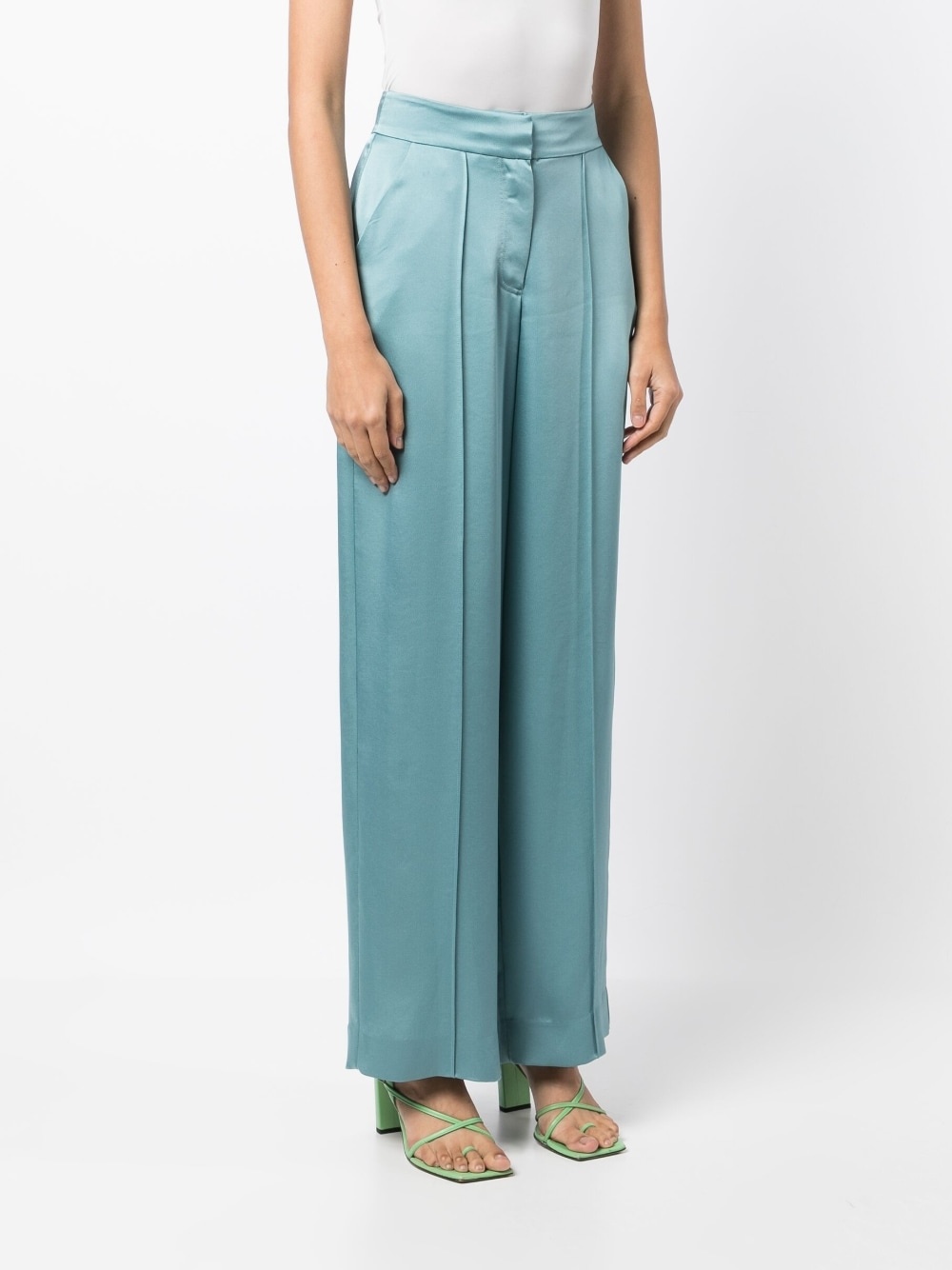 Kyra satin-finish straight-leg trousers - 3
