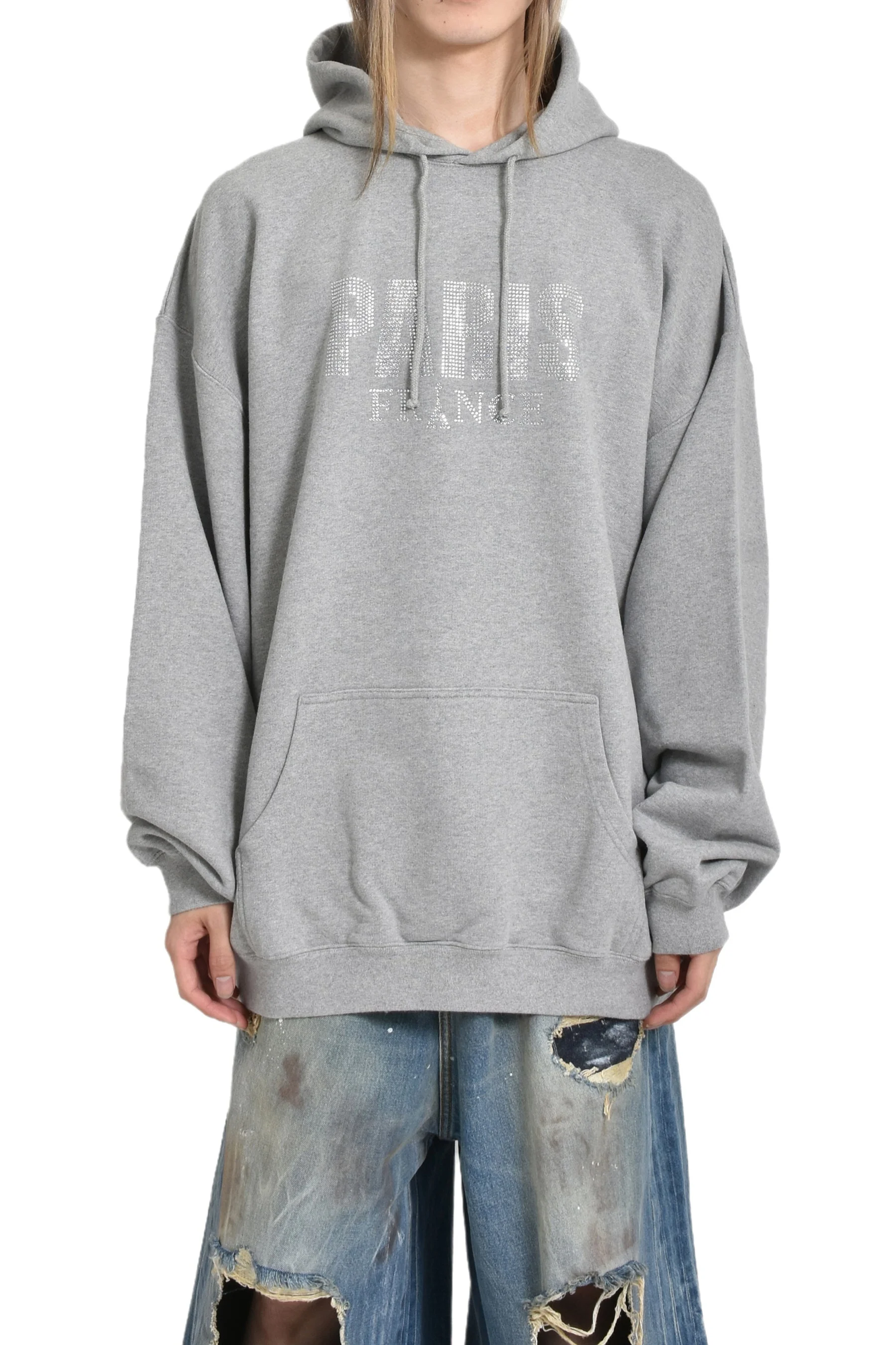 CRYSTAL PARIS HOODIE / GRY - 1