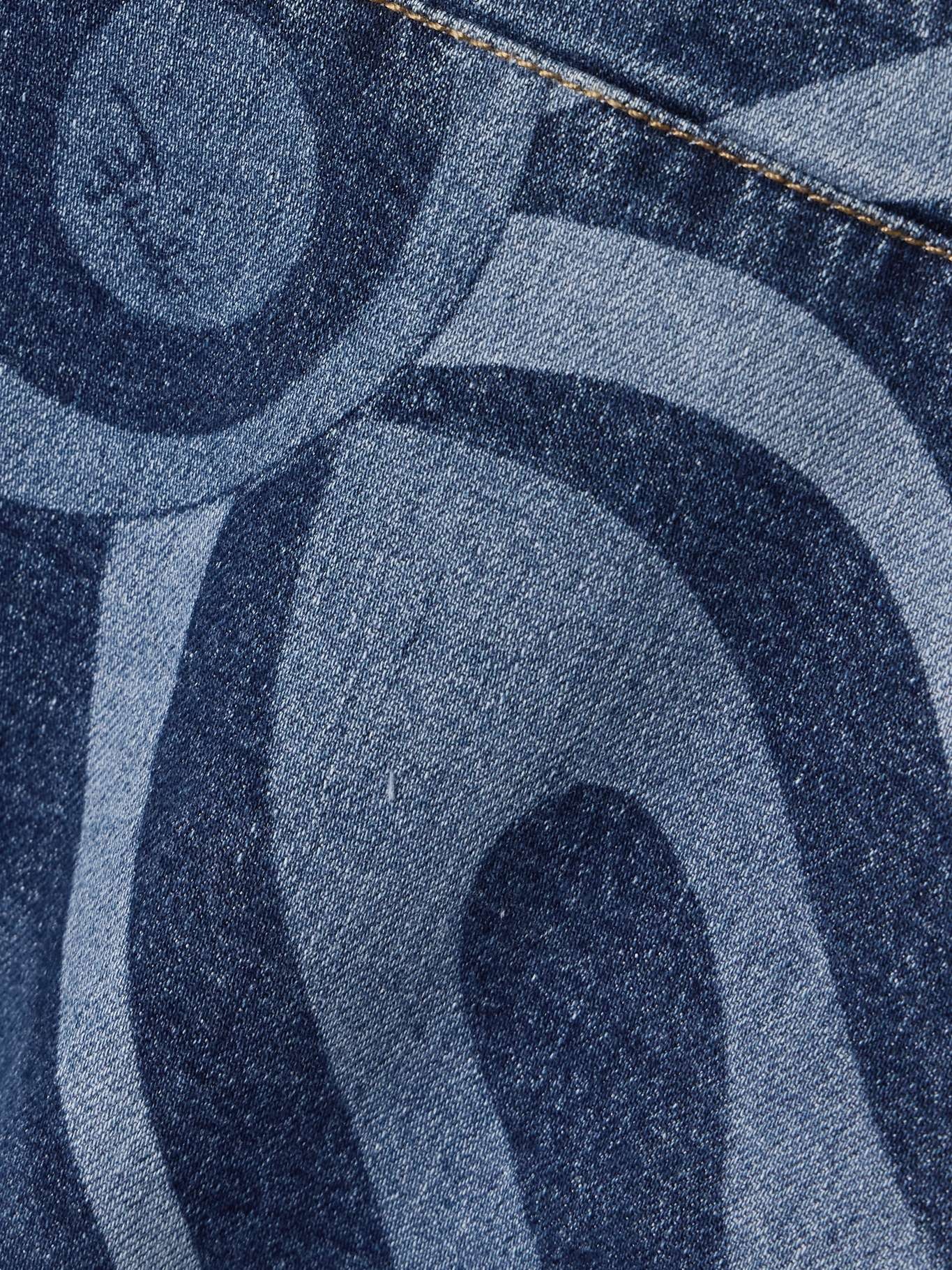 Cropped printed denim halterneck top - 4