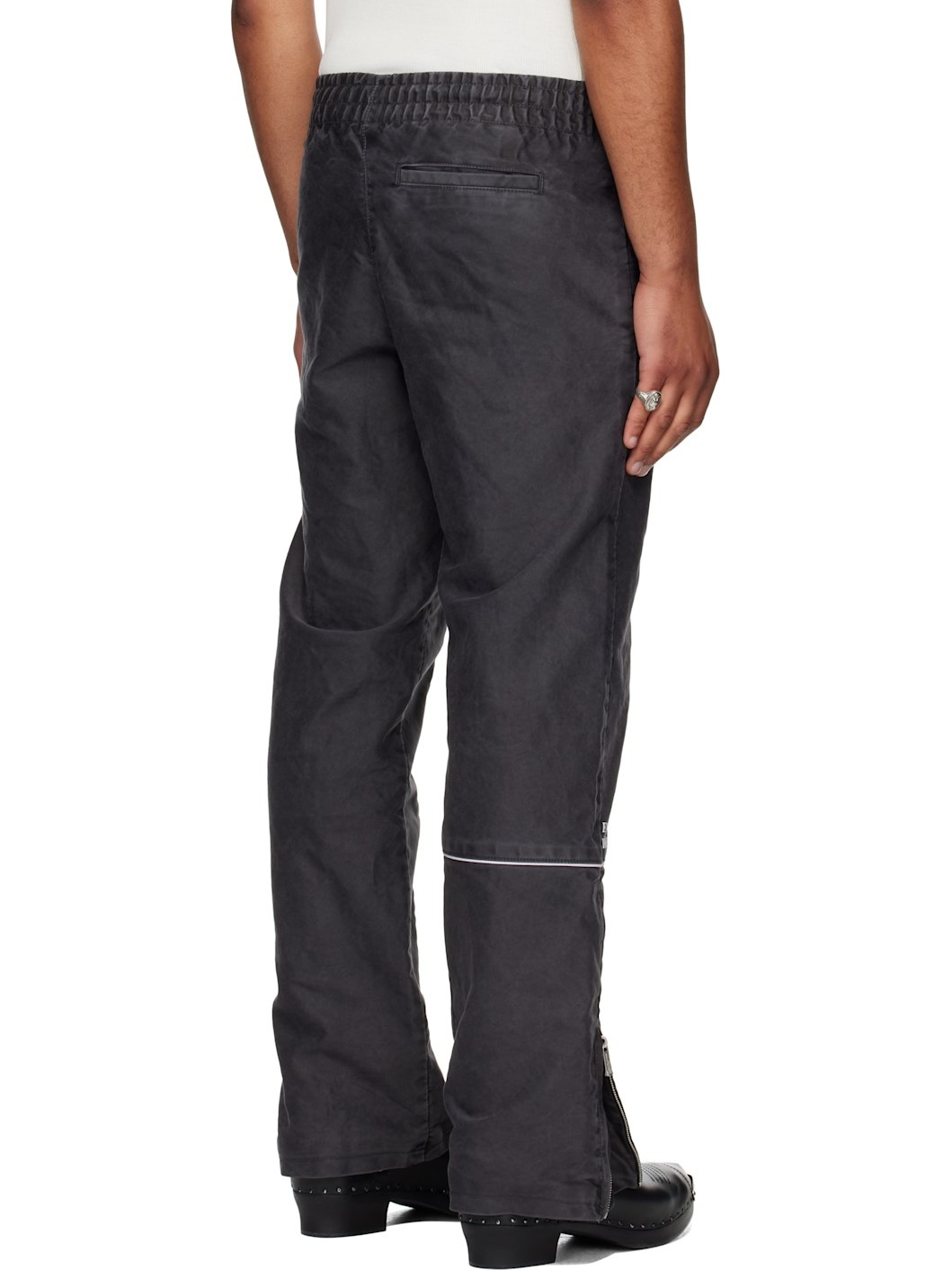 Black Paneled Track Pants - 3