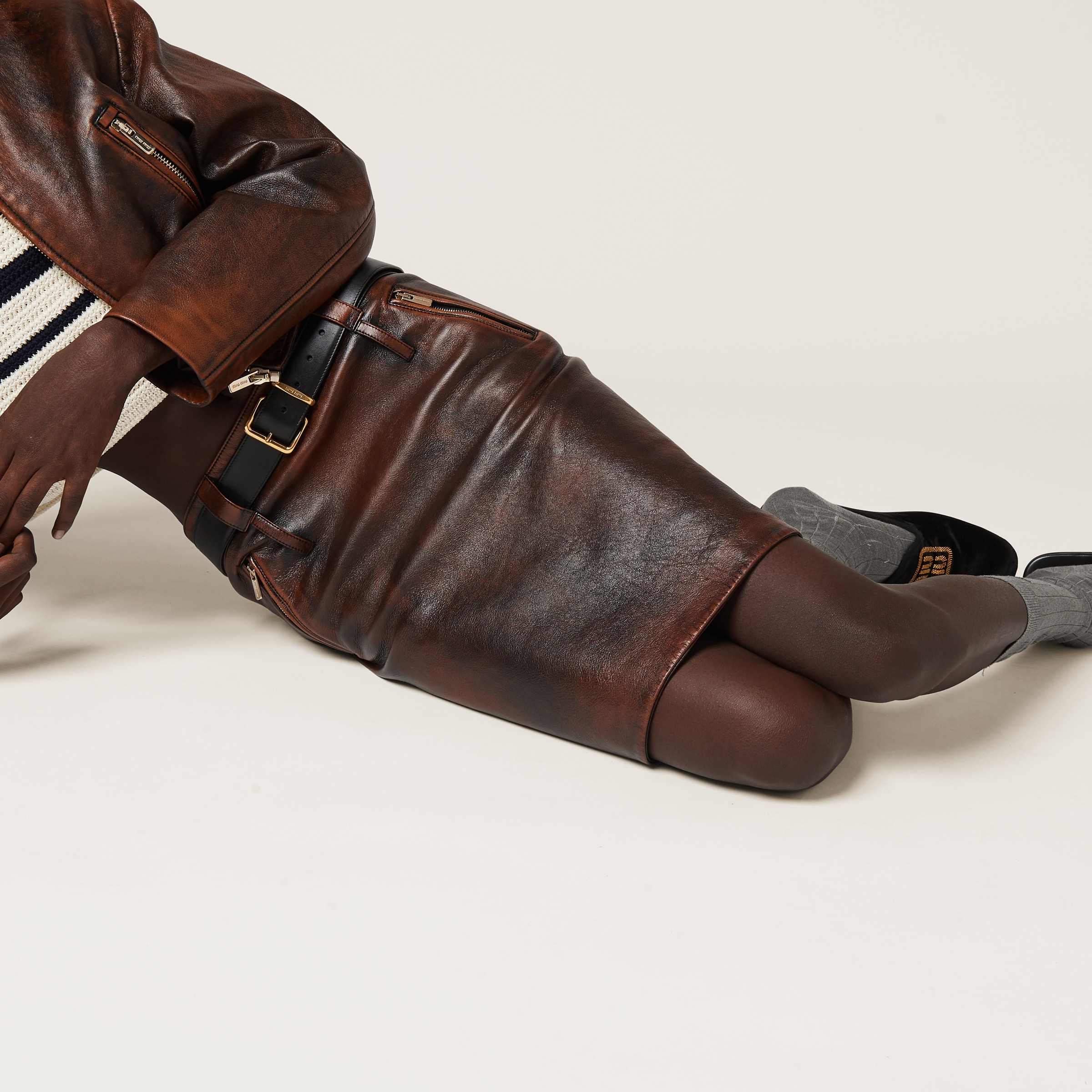 Nappa leather skirt - 4