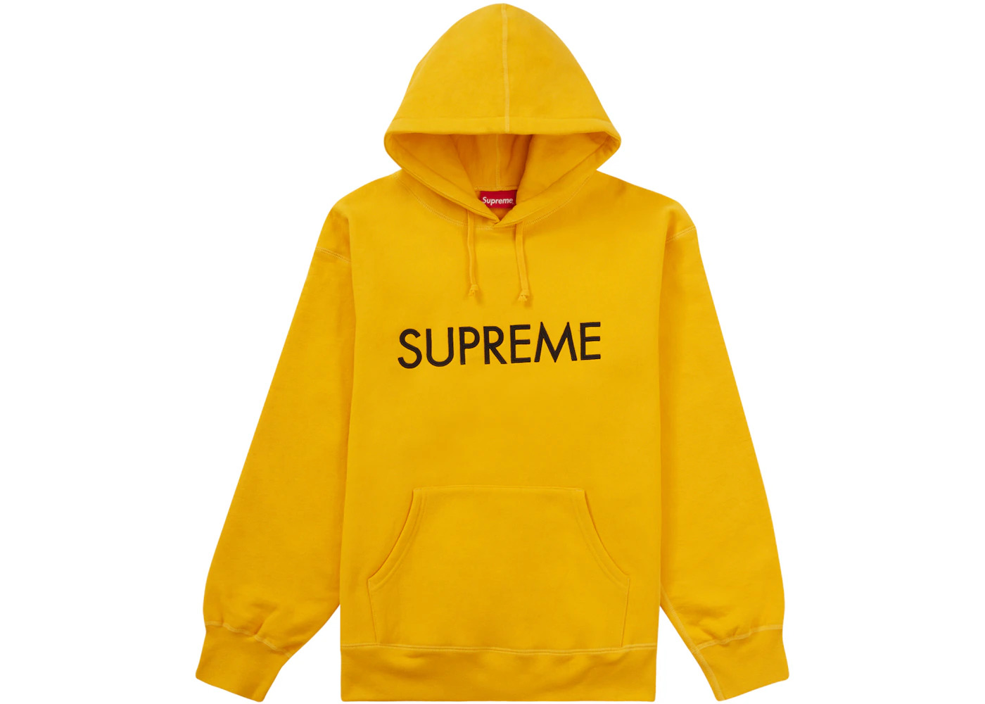 Supreme Capital Hooded Sweatshirt Bright Gold - 1