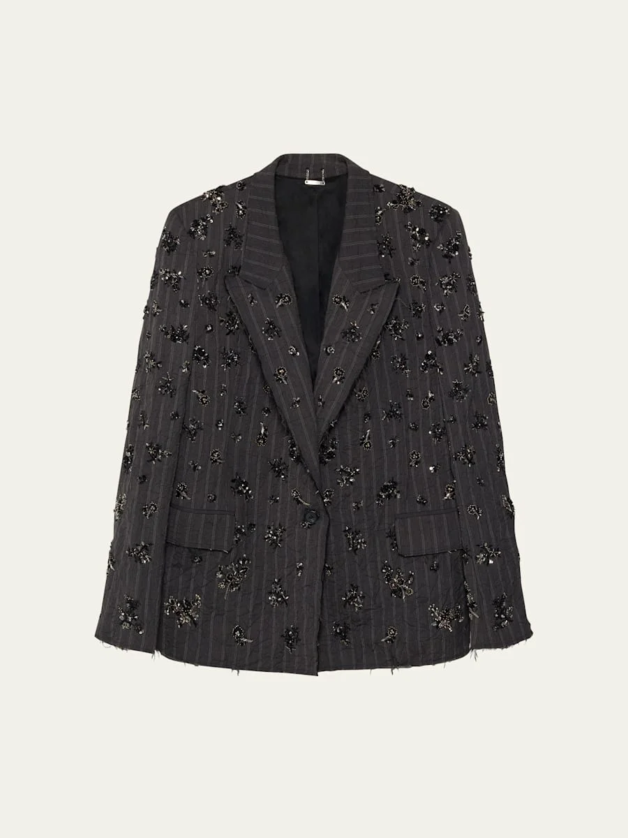 Murphy Sequined Pinstripe Blazer - 1