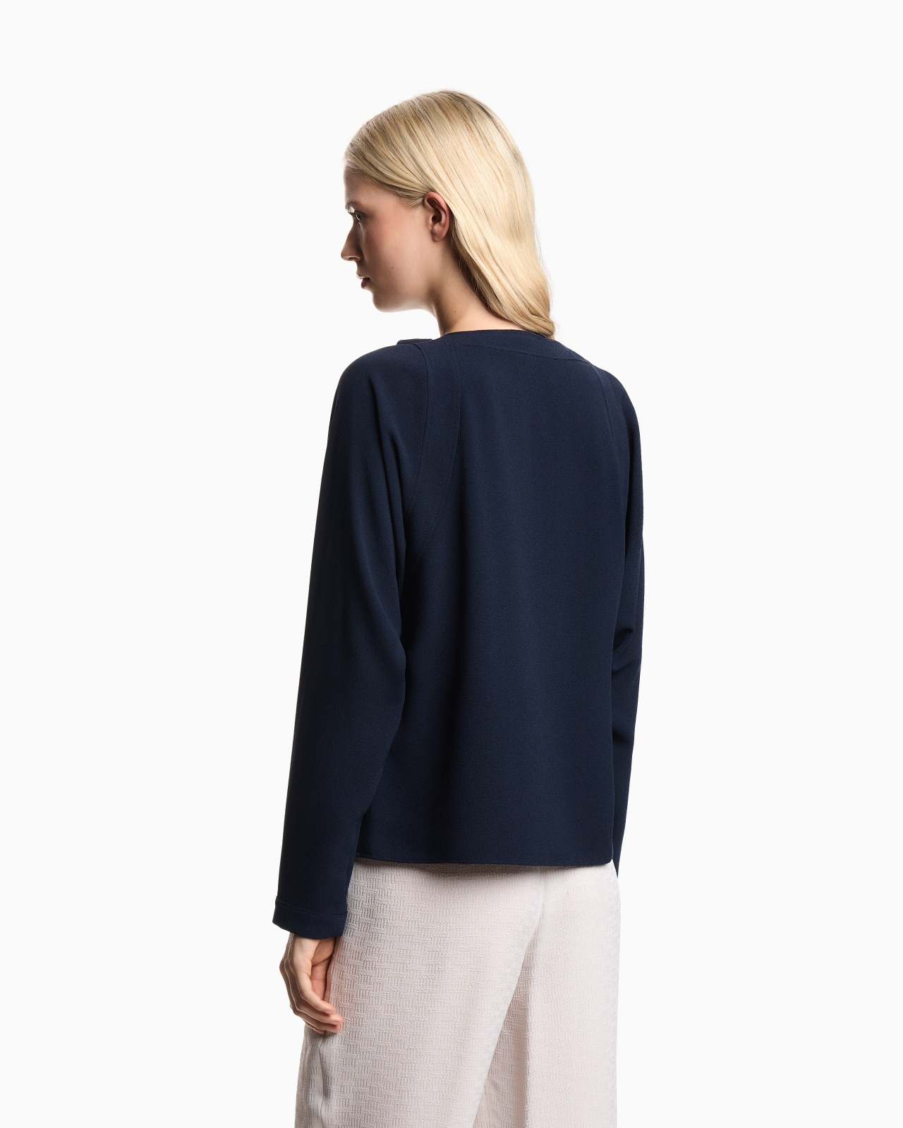 STRETCH SANDBLASTED FABRIC BLOUSE - 3