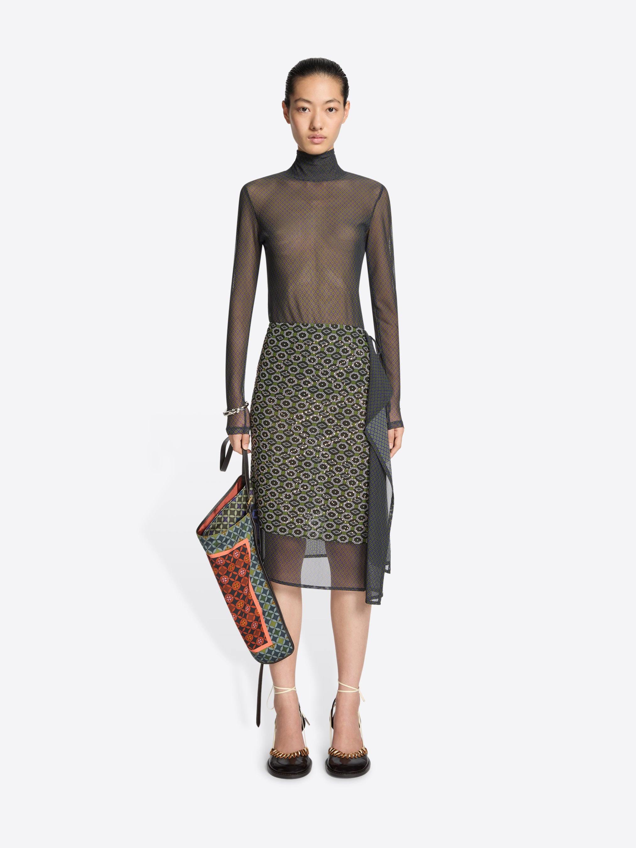 PRINTED TURTLENECK TEE - 2