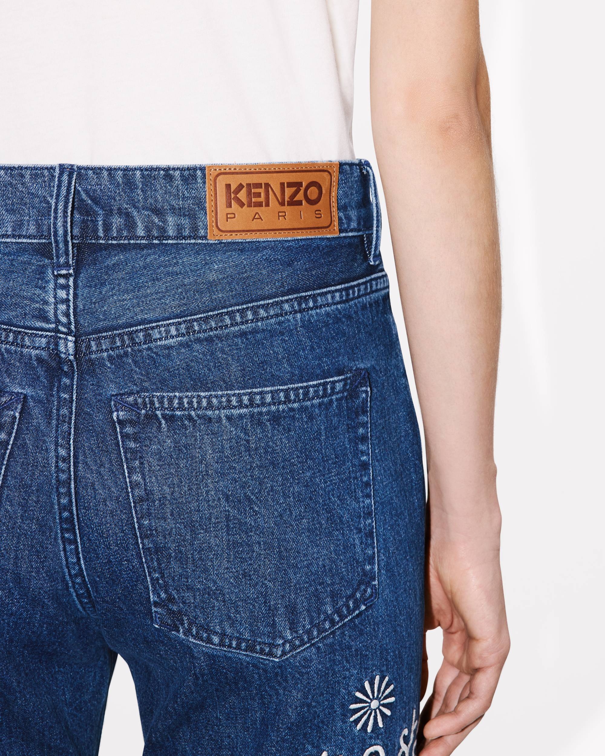 'KENZO Marguerite' BARA cropped embroidered jeans in japanese denim - 7