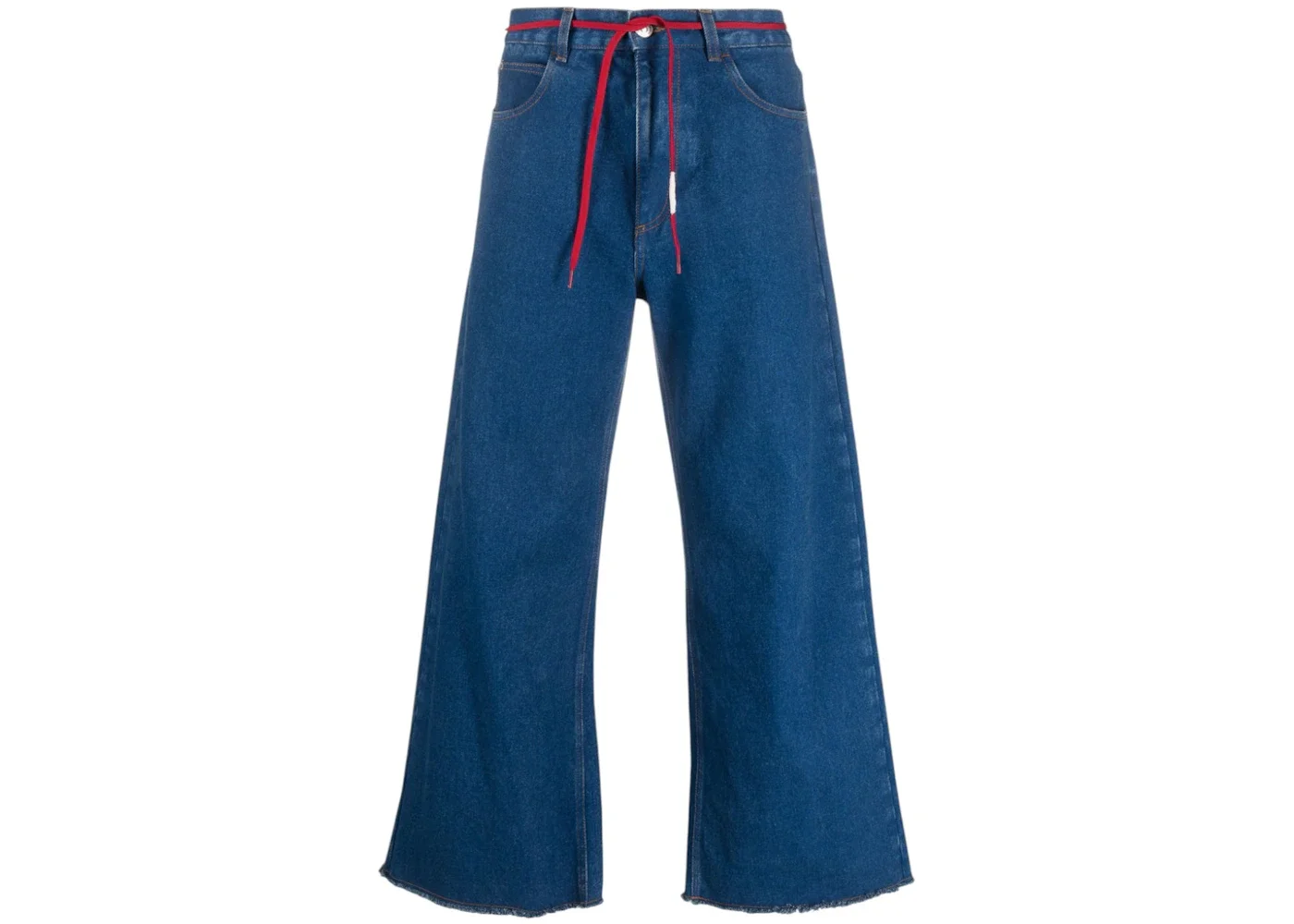 Marni Low Rise Red Belt Jeans Ocean - 1