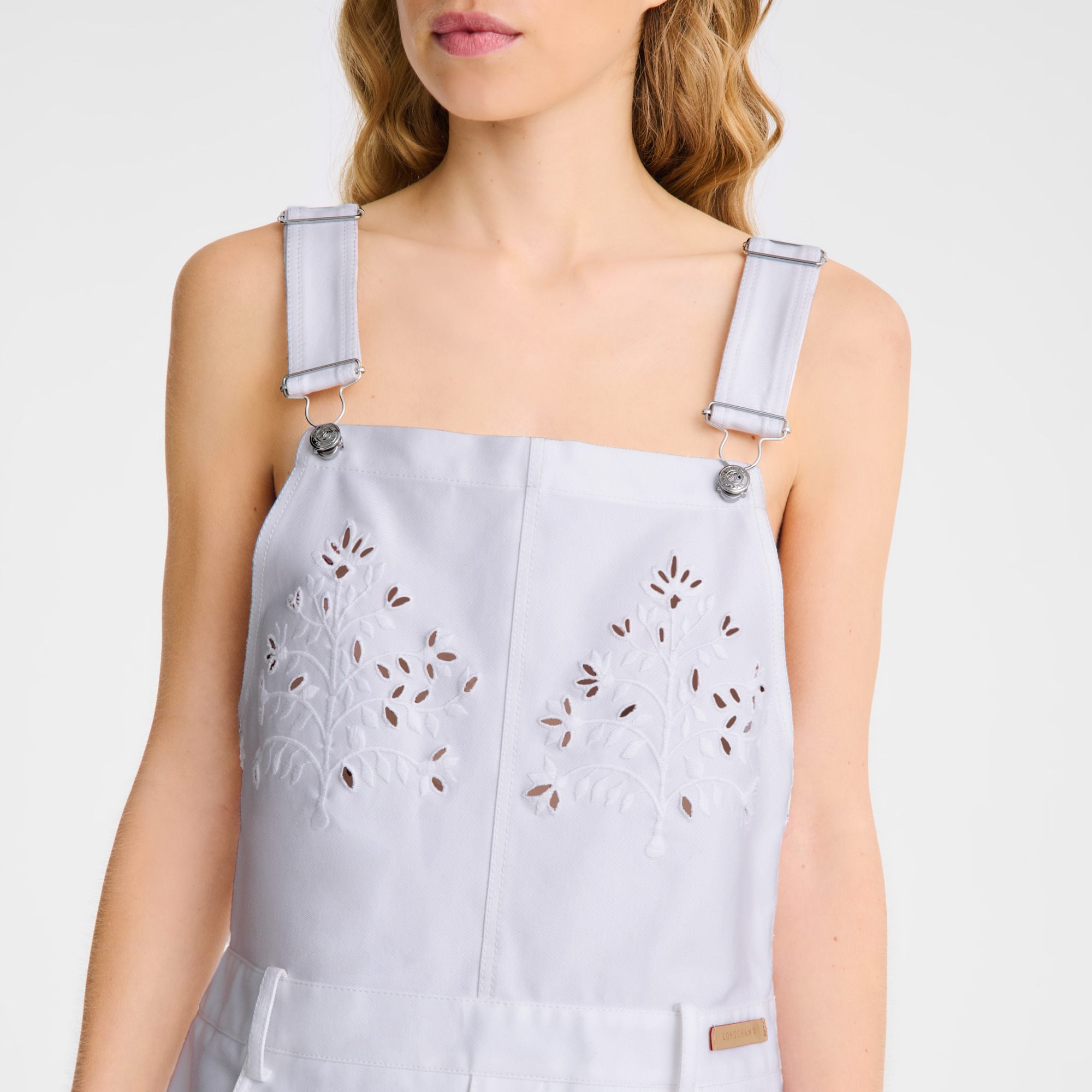 Dress White - Embroidered gabardine - 4