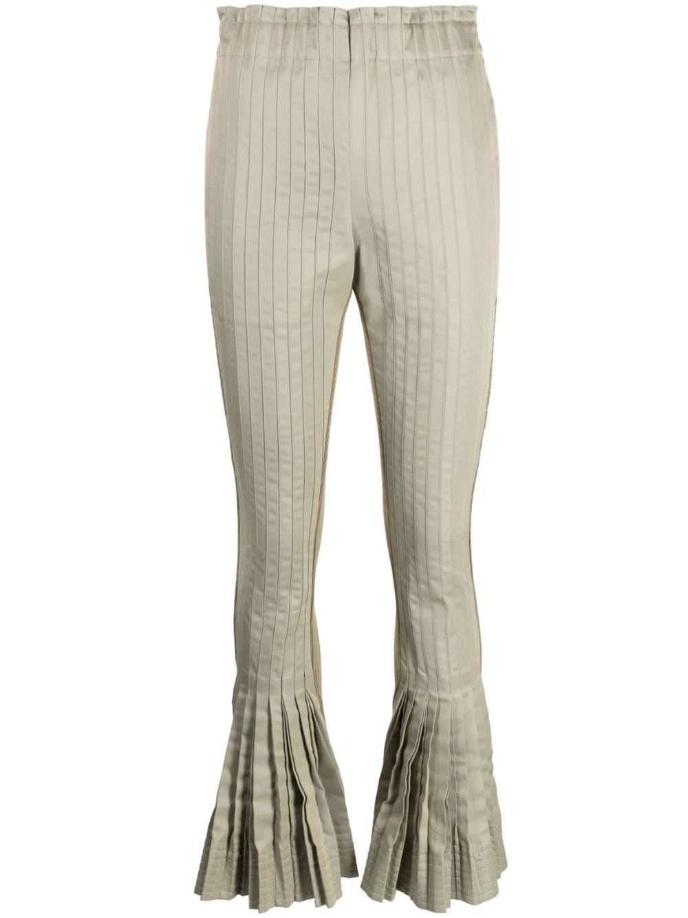 pleated flared trousers - 1