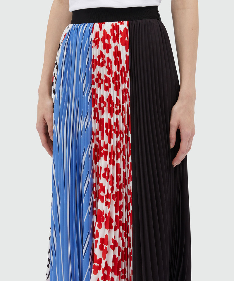 Patchwork patterned crepe de chine skirt 5