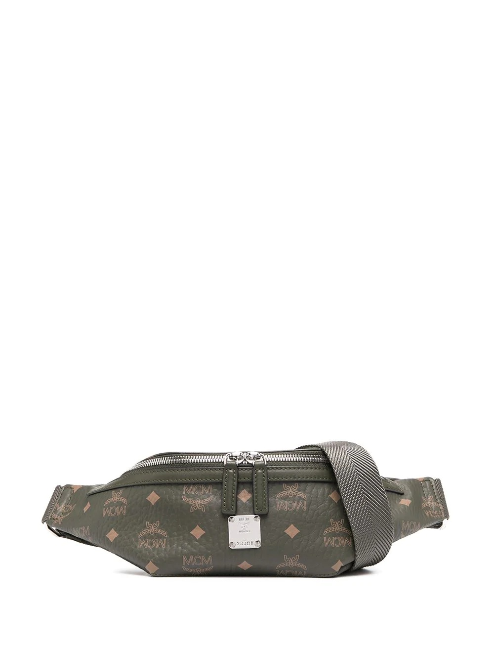 logo-print leather belt bag - 1