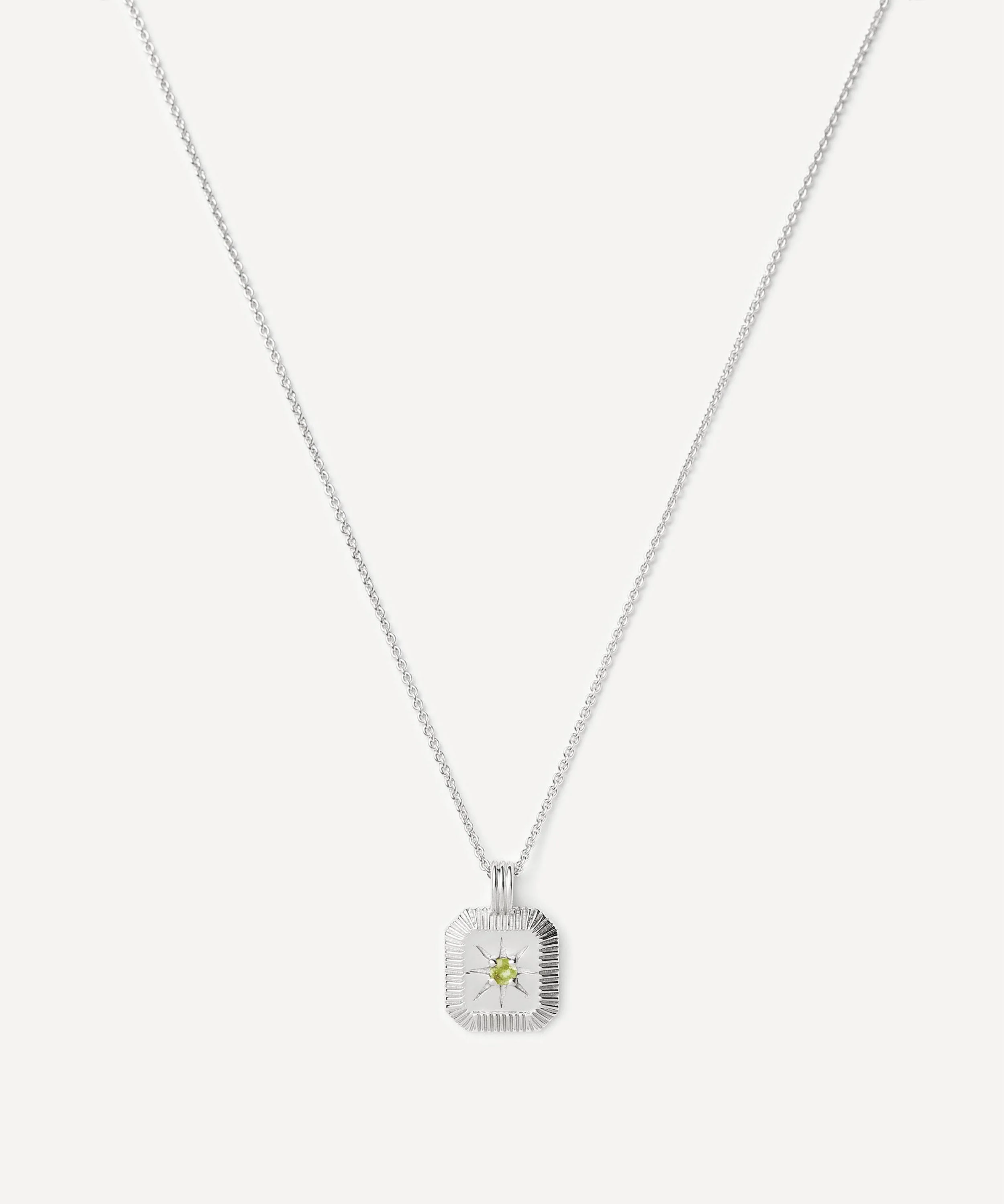 Sterling Silver August Birthstone Pendant Necklace - 1