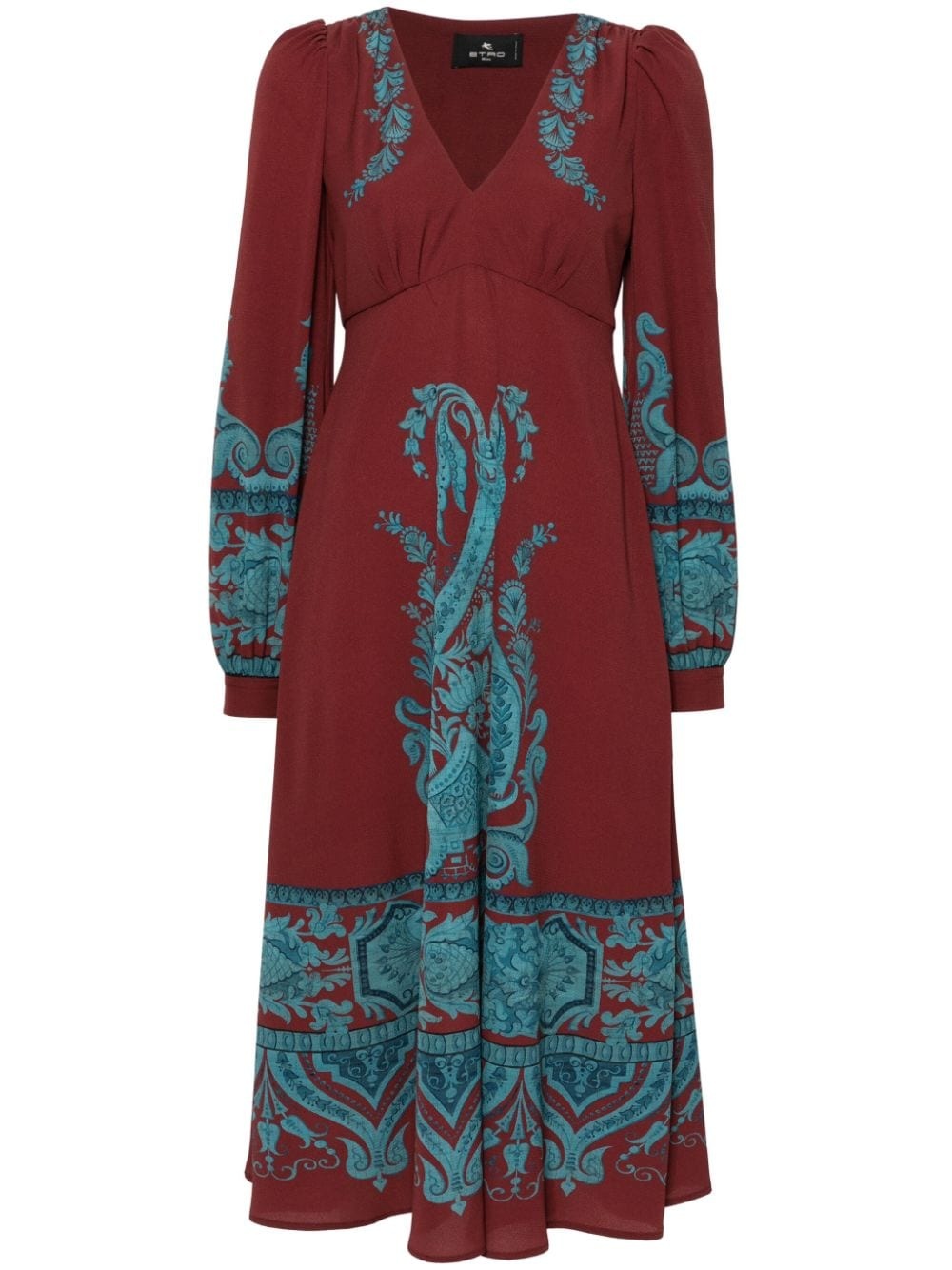 paisley midi dress - 1