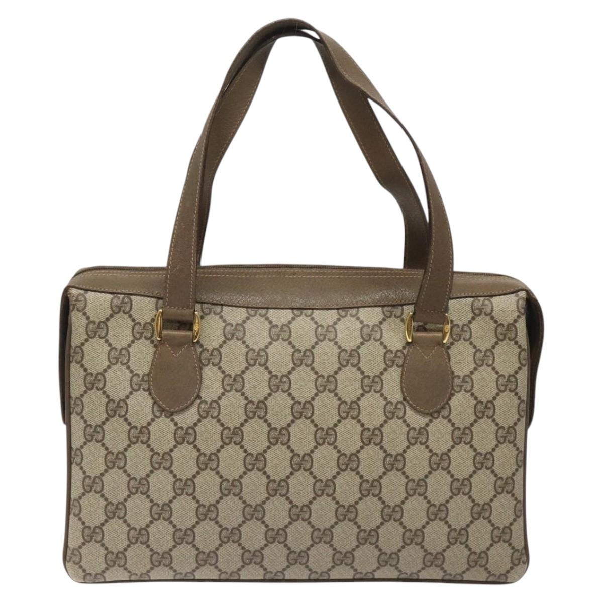 GUCCI GG Supreme Web Sherry Line Hand Bag Pvc Beige Gold 41 02 079 - 2