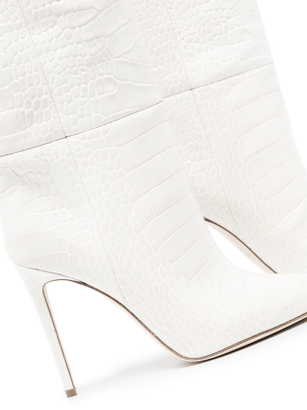 105mm crocodile-effect knee-high boots - 4