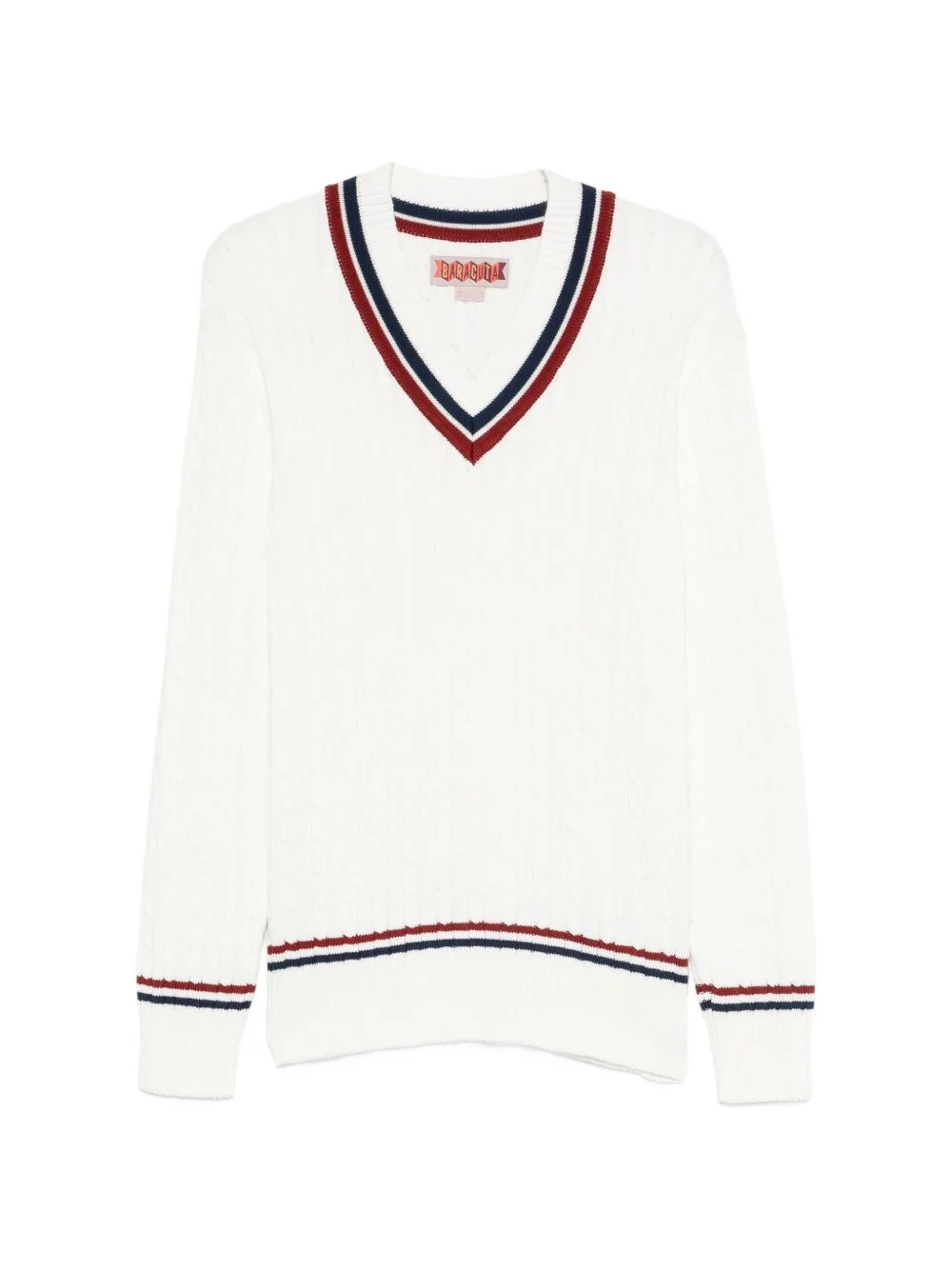 V-neck cable-knit sweater - 1
