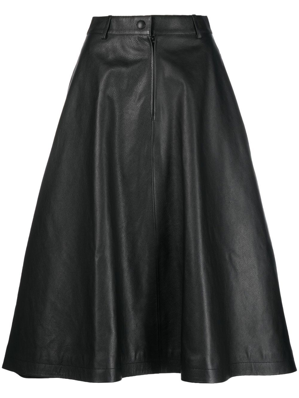 leather midi A-Line skirt - 1