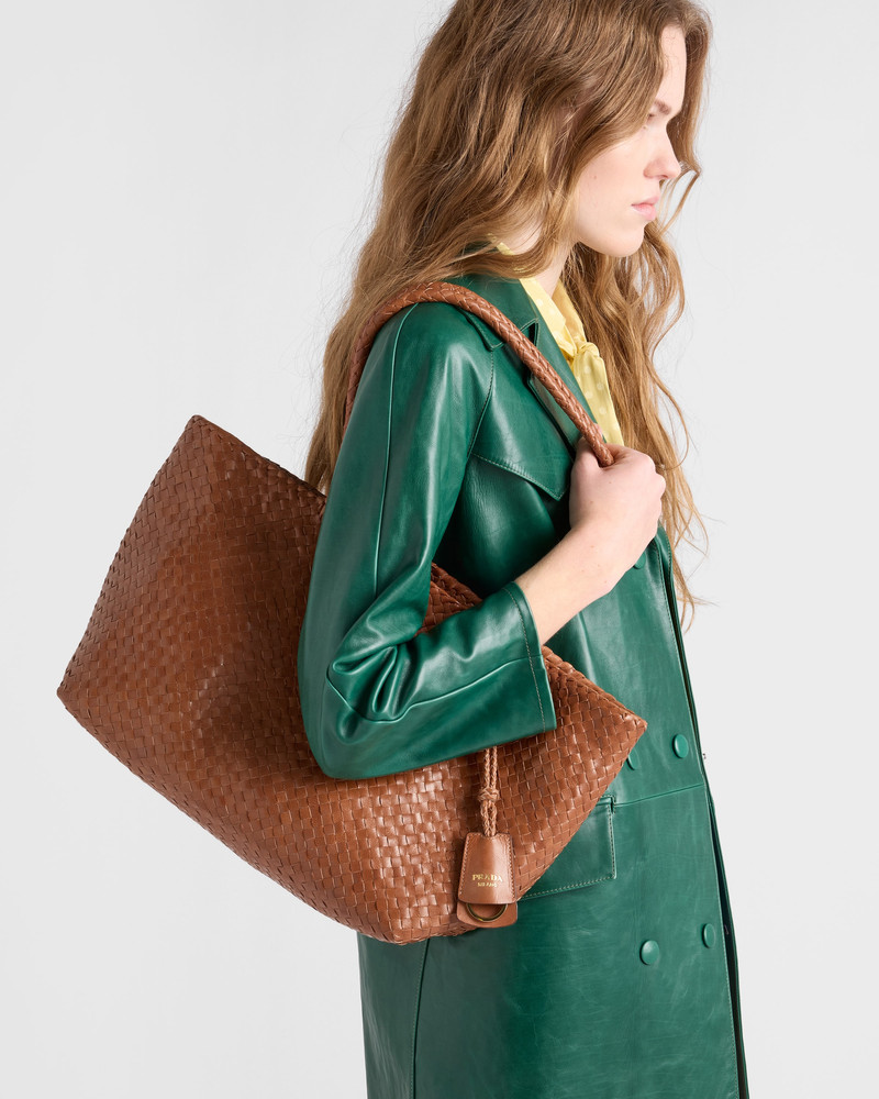Large leather tote bag 8