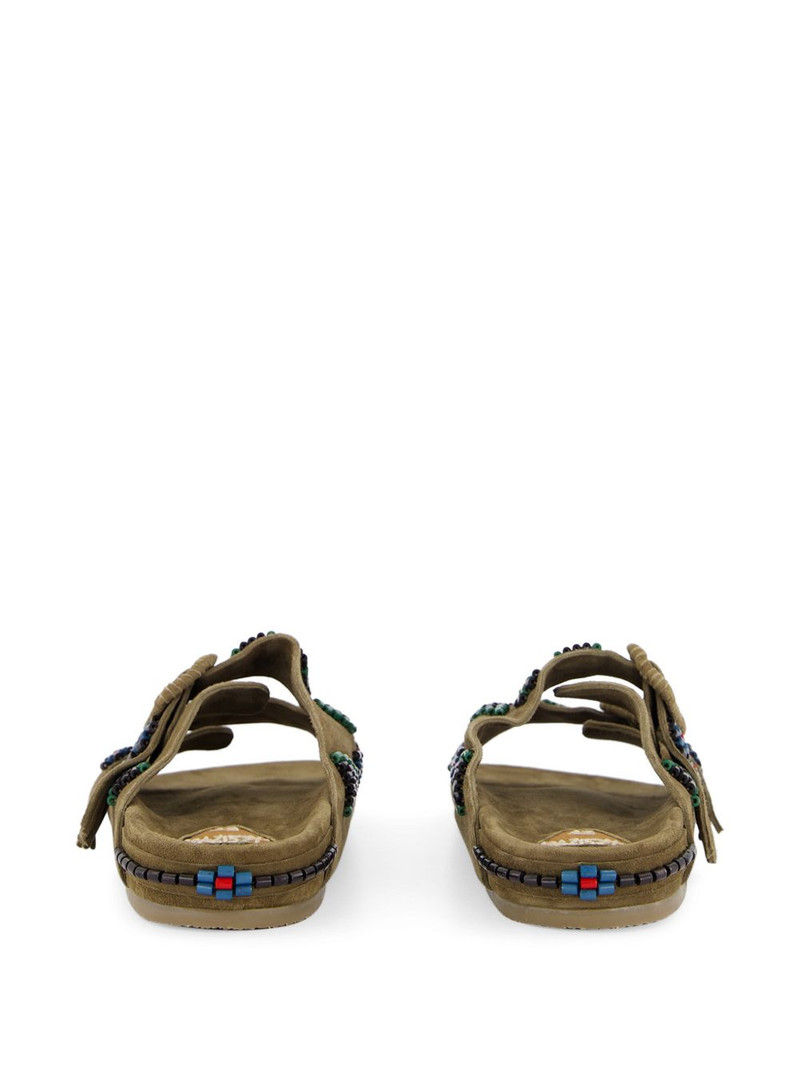 Sambla bead-embellished suede flat sandals 3
