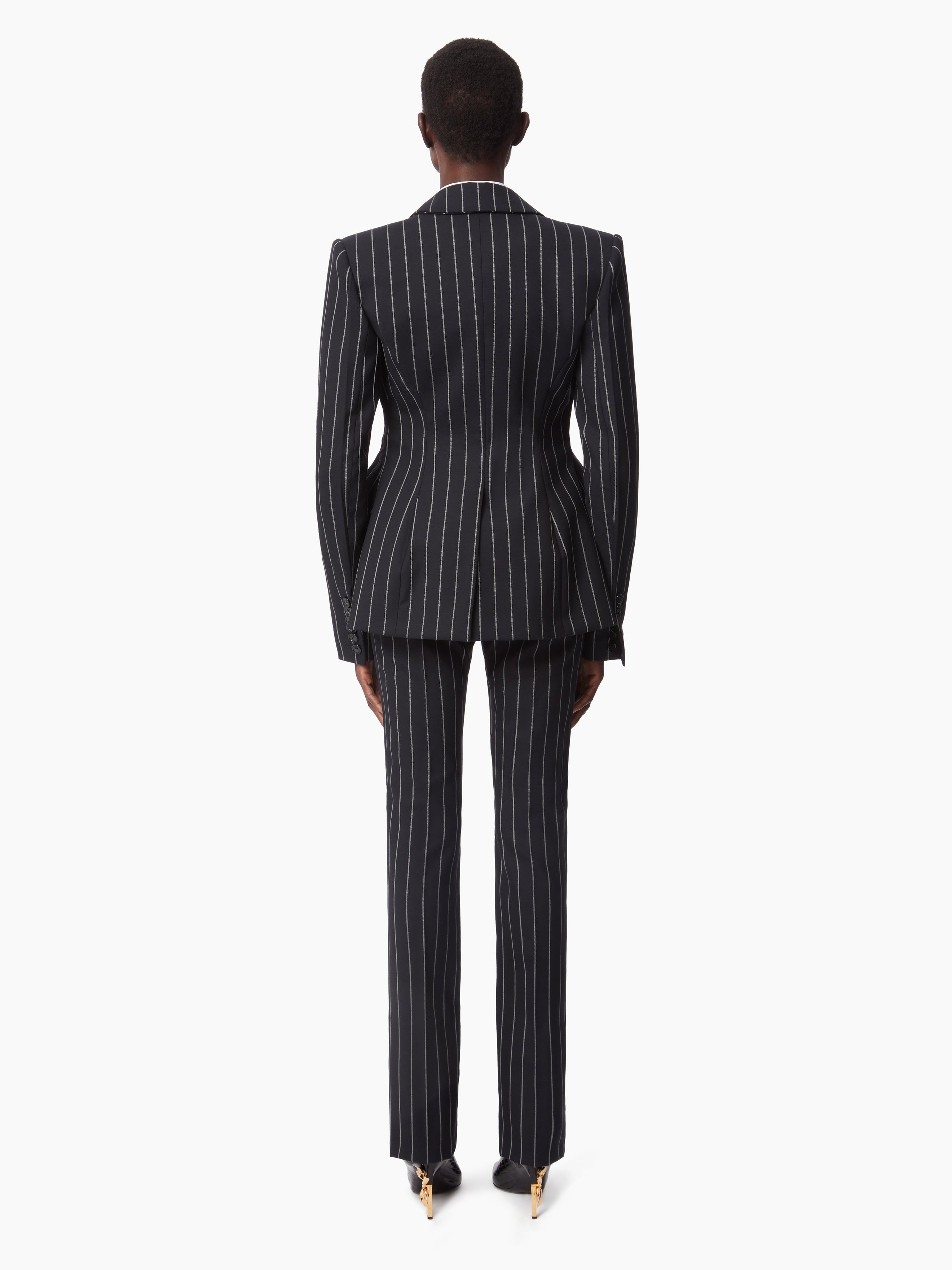 PINSTRIPE PEPLUM BLAZER - 4