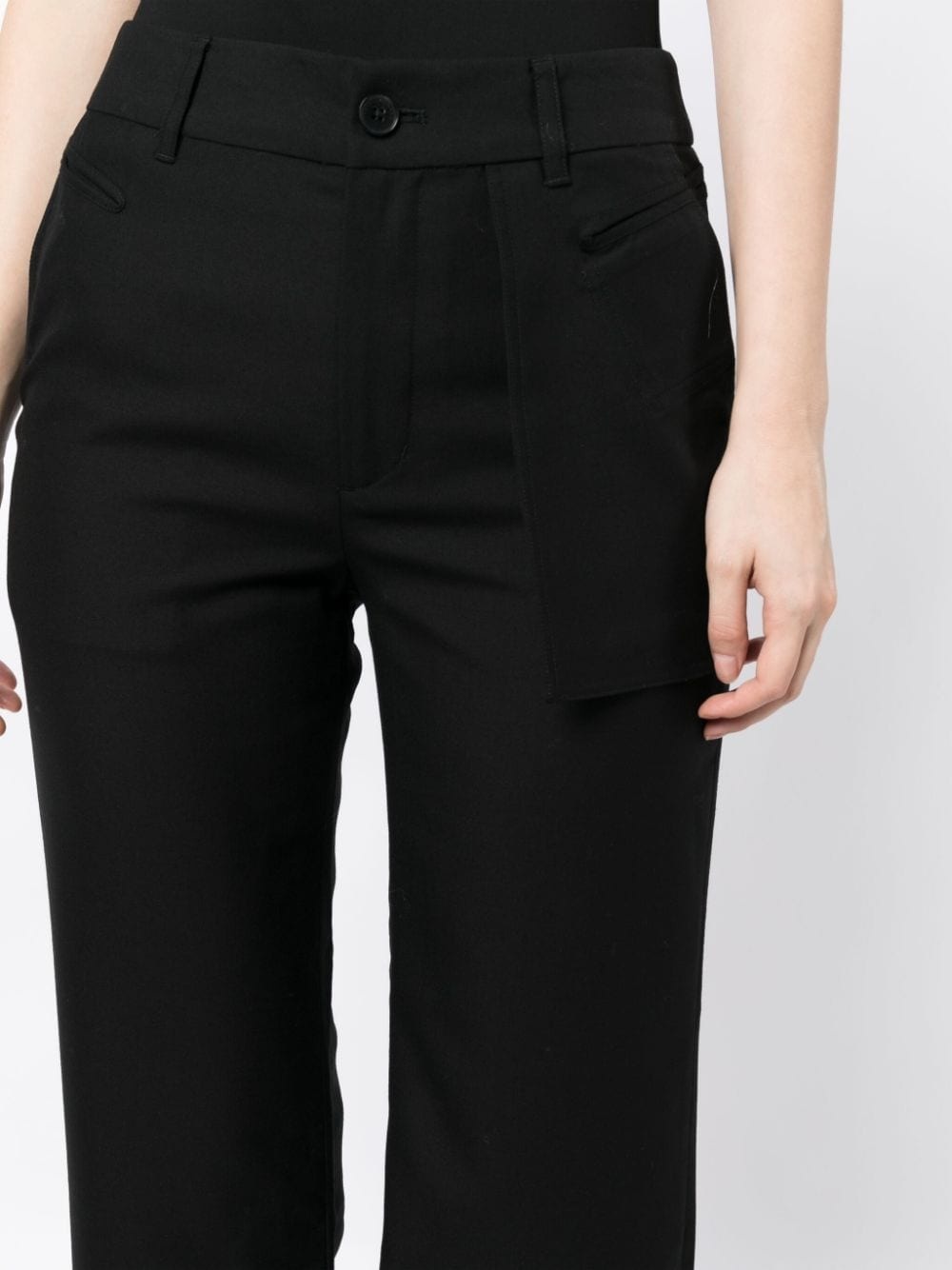 mid-rise button-fastening flared trousers - 5