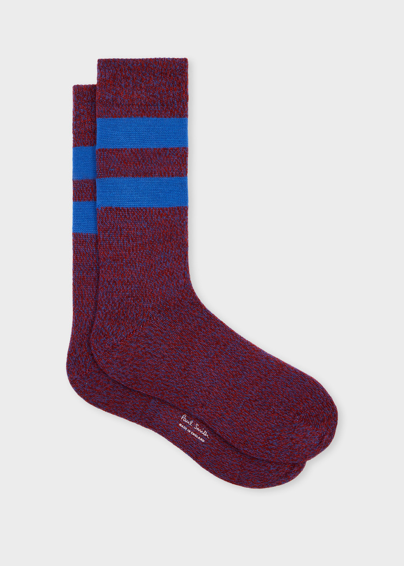 Burgundy Twisted Wool-Blend Socks 1