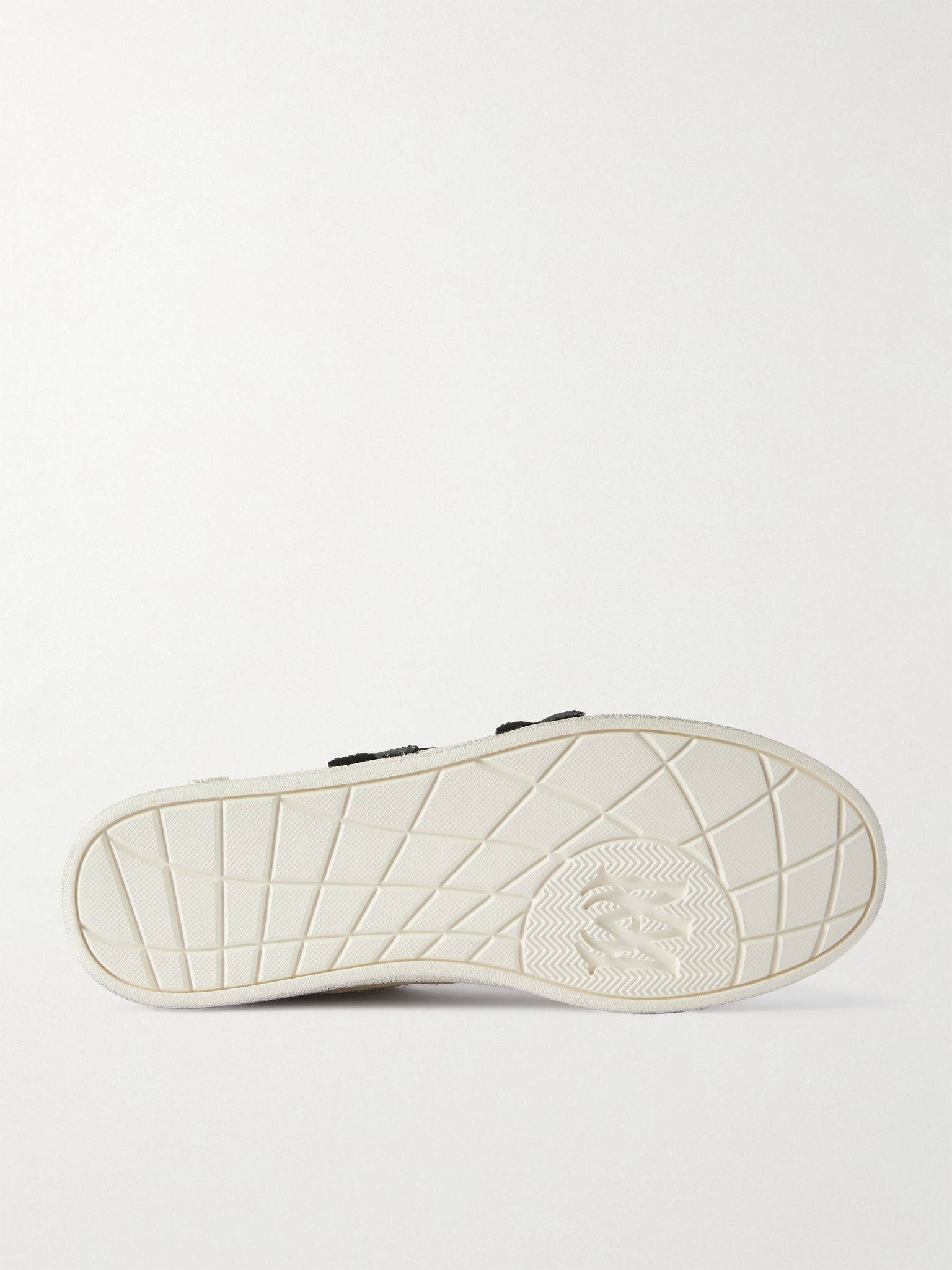 Croc-Effect Leather Sneakers Black - 3