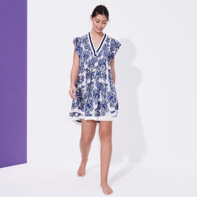 Women Mini Dress Hidden Fishes - Vilebrequin x Poupette St Barth - 3