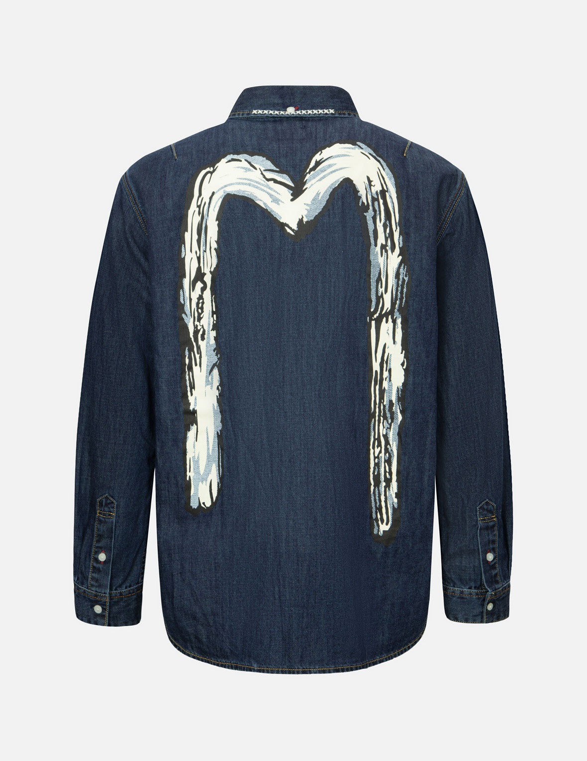Brush Daicock Print Relax Fit Denim Shirt - 2