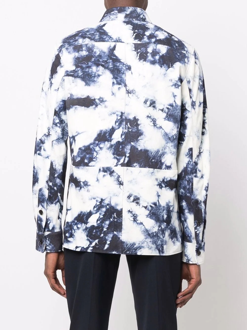 tie dye-print shirt jacket - 4