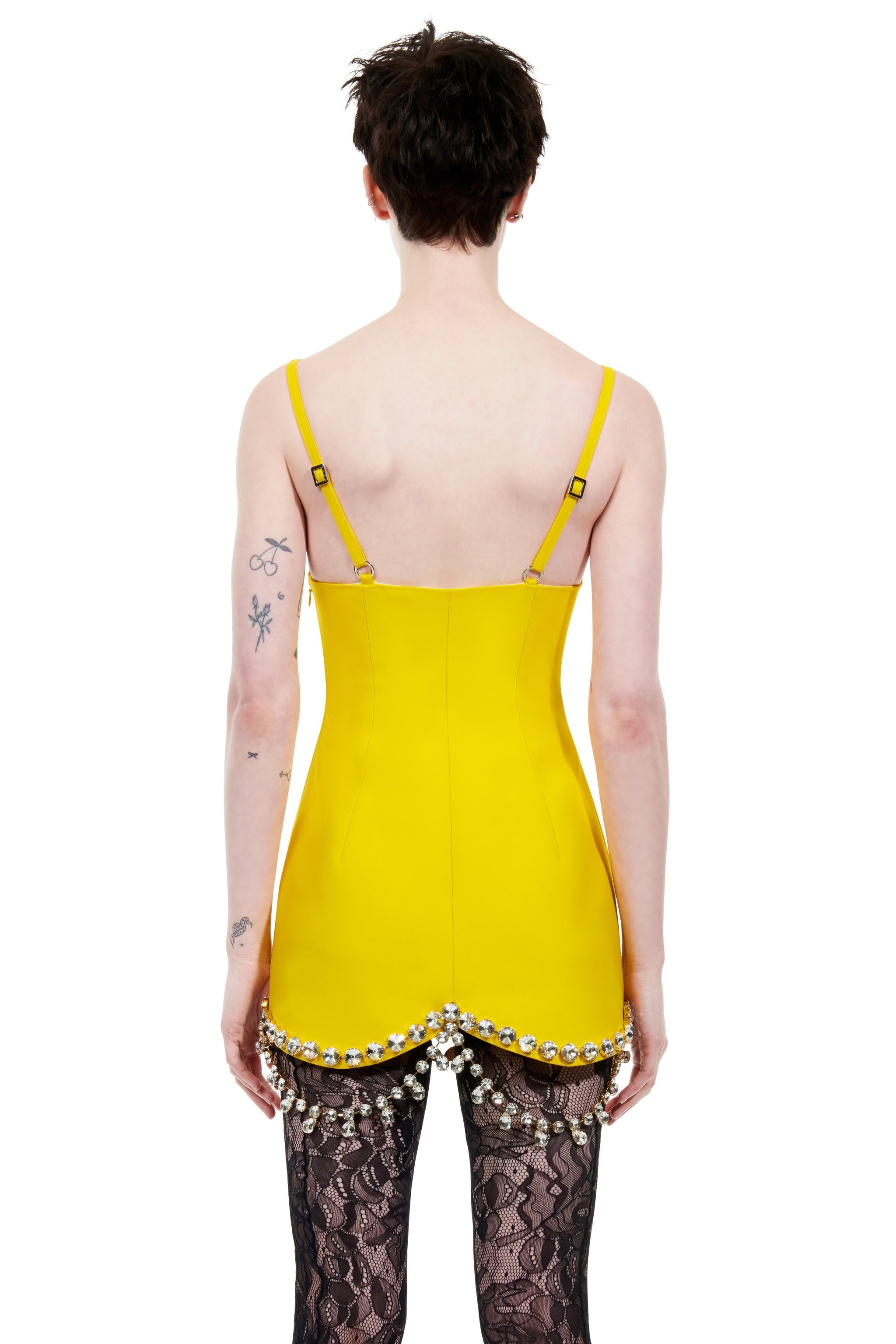 DRAPED CRYSTAL MINI DRESS - 2