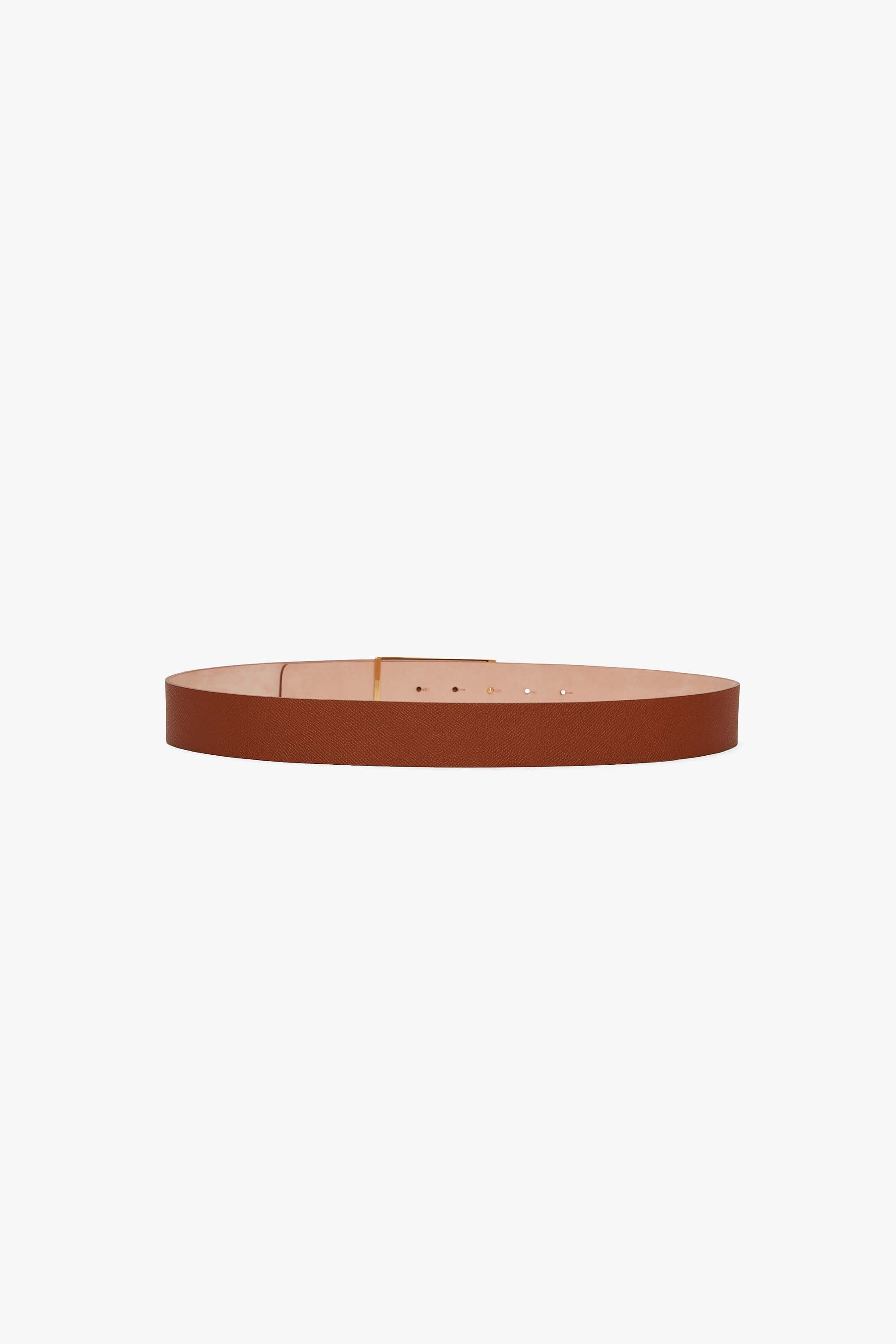 Jumbo Frame Belt In Tan Grained Leather - 3